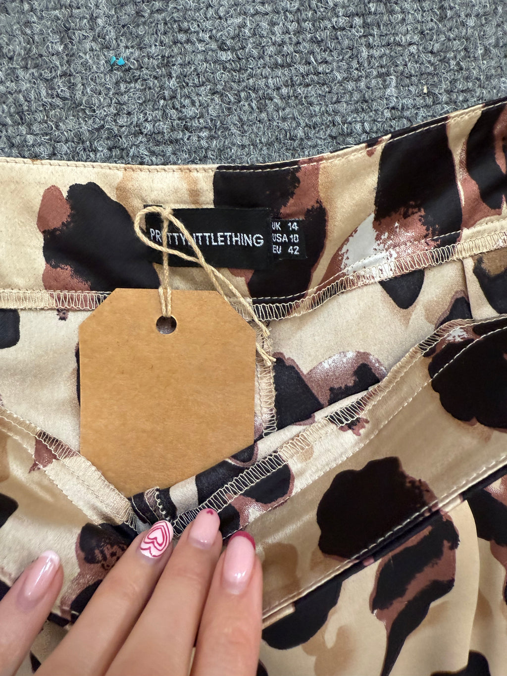 PLT leopard print wide leg trousers