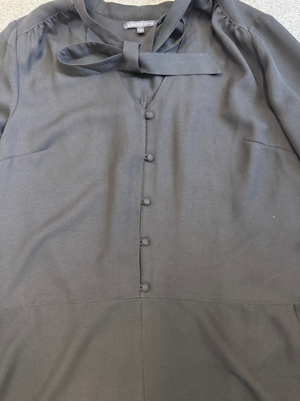 M&S black long sleeve playsuit