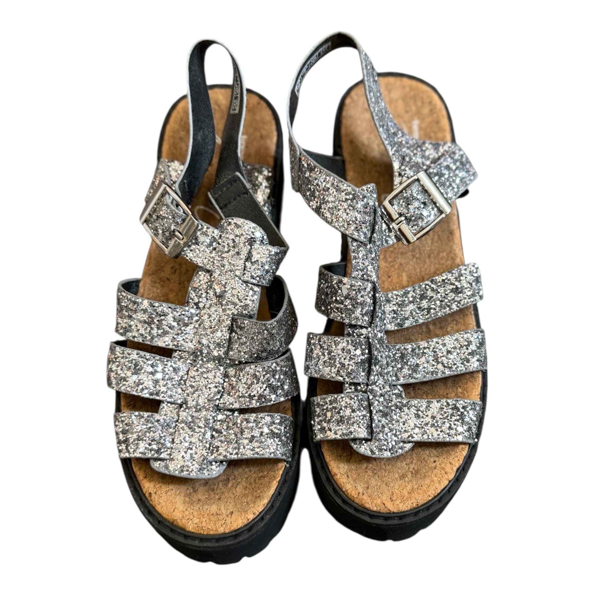 Coolway silver glitter chunky sandals