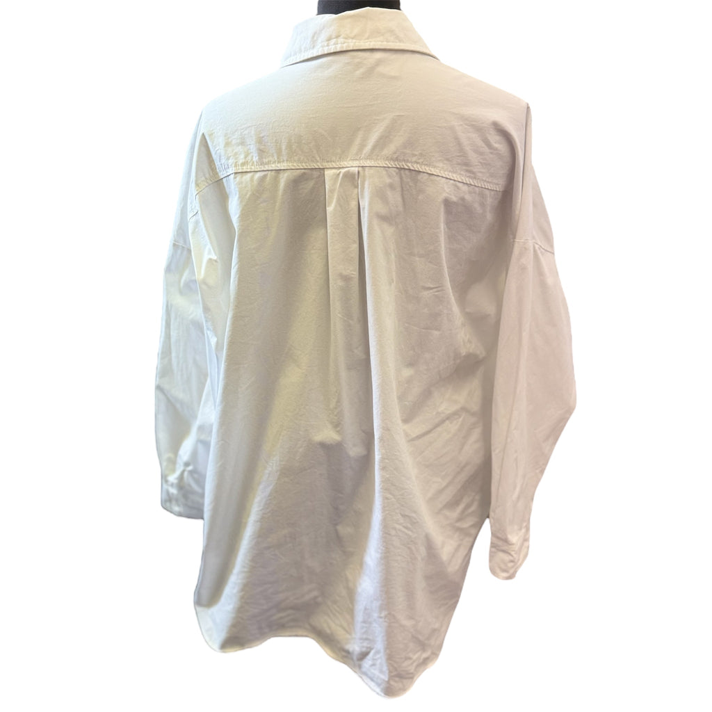 Zara longline oversize white shirt