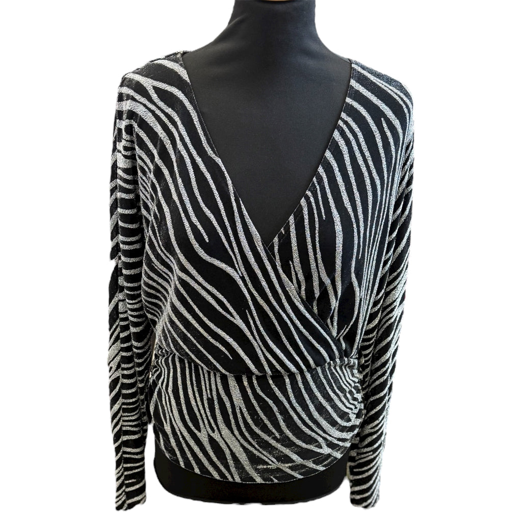 Michelle Keegan zebra glitter top