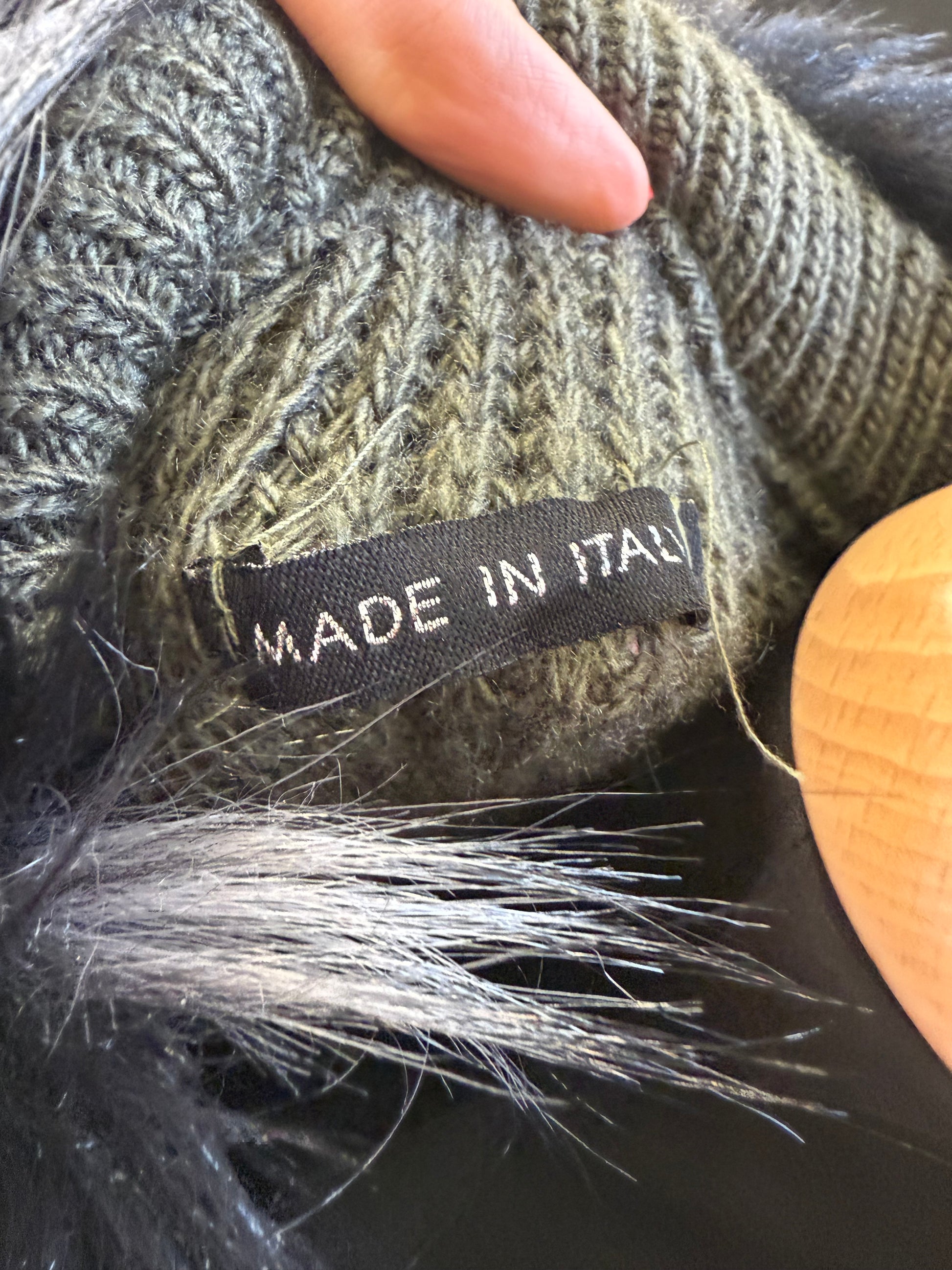 Made in Italy fur trimmed cardigan