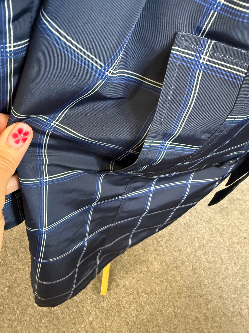 M&S navy check mac style jacket