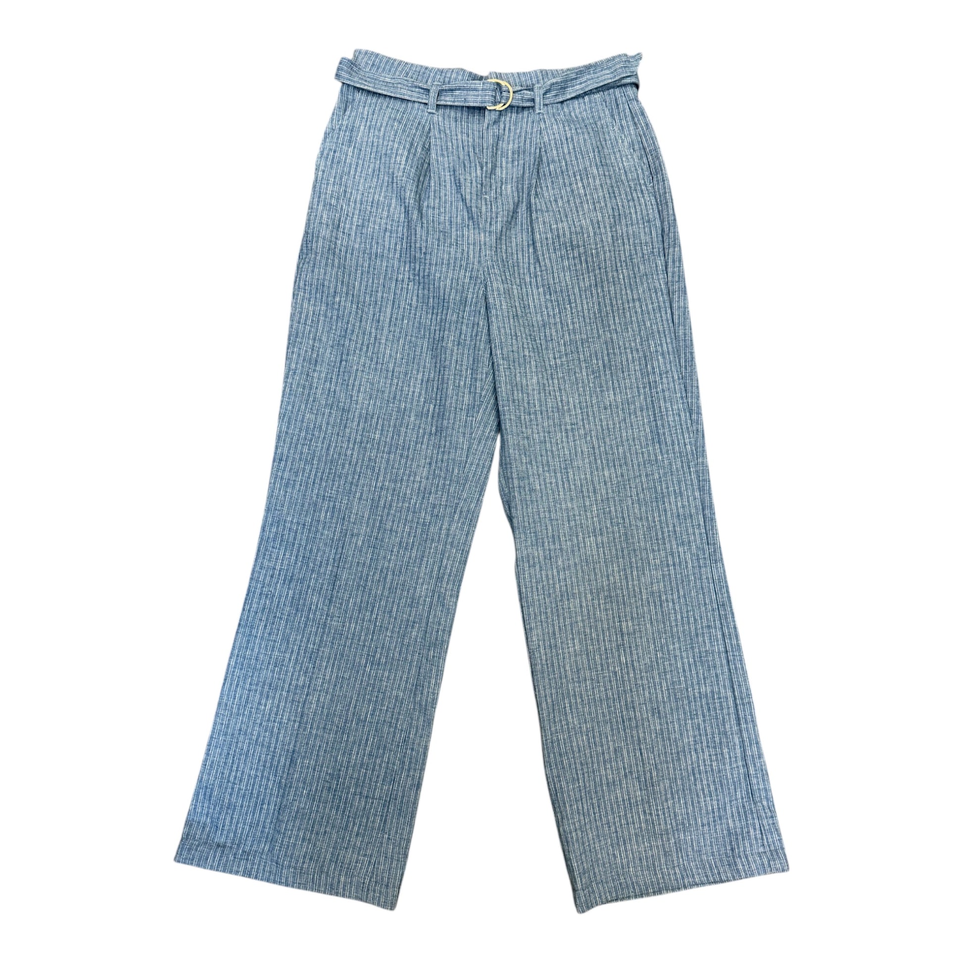 Next high waist belted wide leg stripe trousers