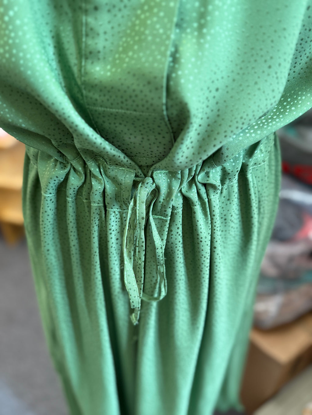 Next button fastening tie middle midi dress