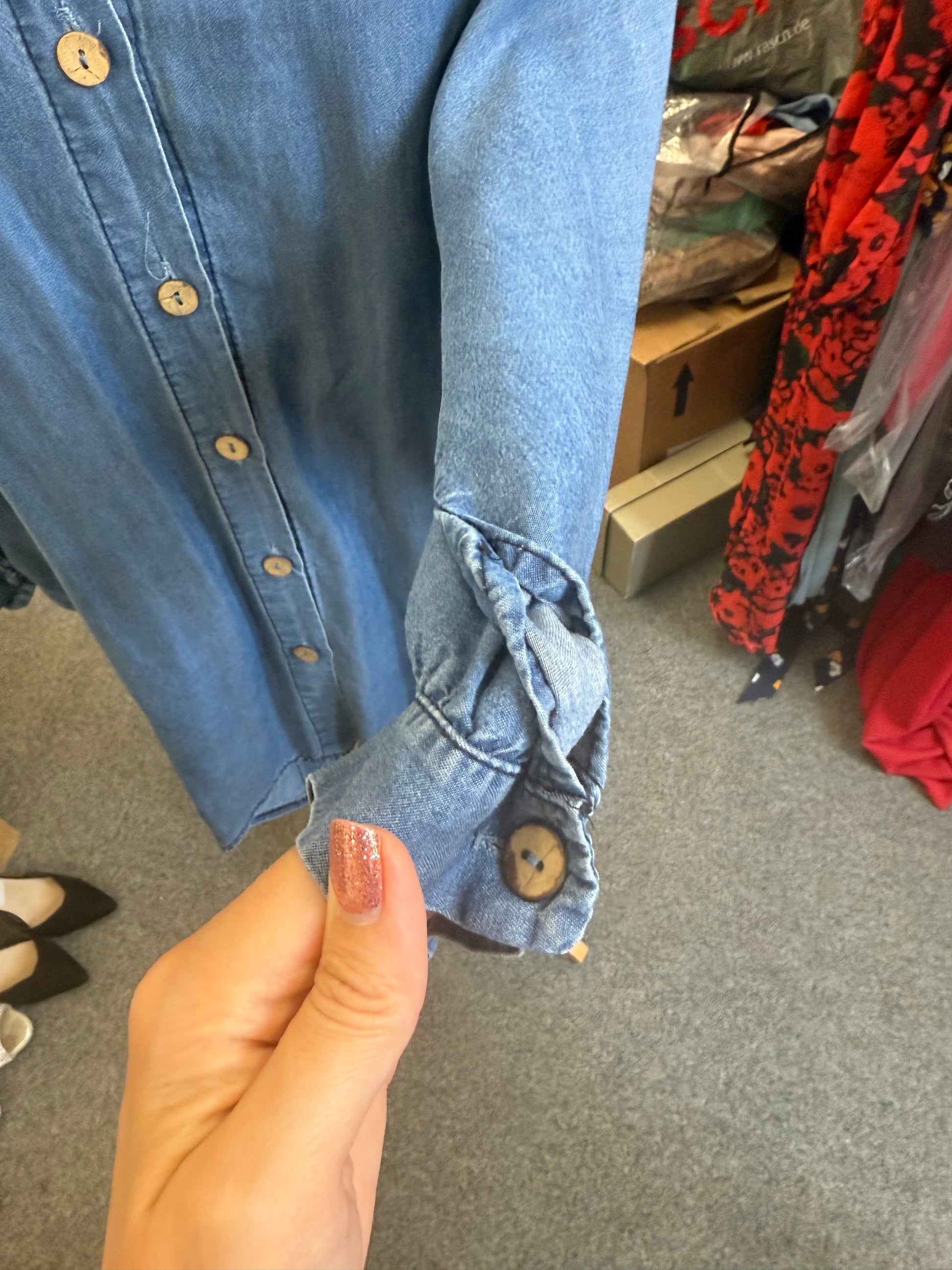 Made in Italy oversize denim longline shirt