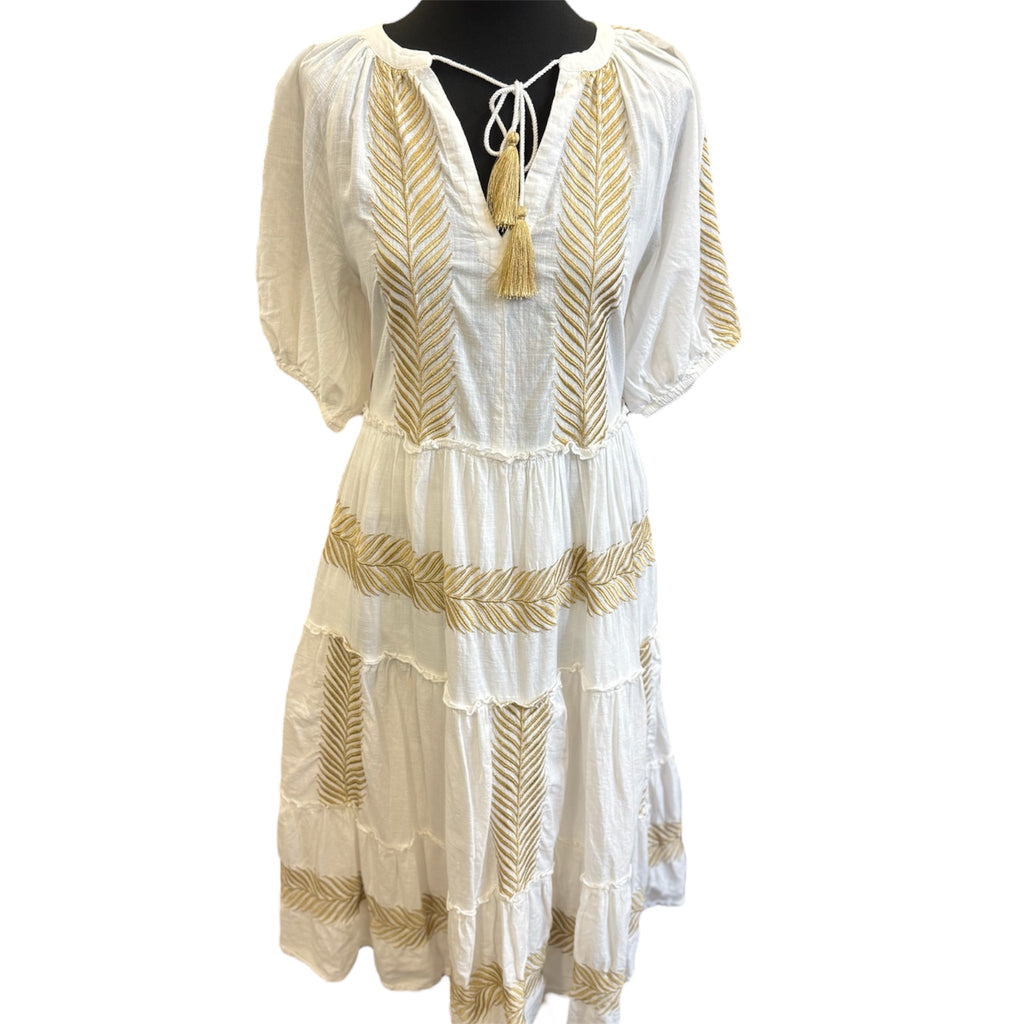 F&F short sleeve midi tiered dress