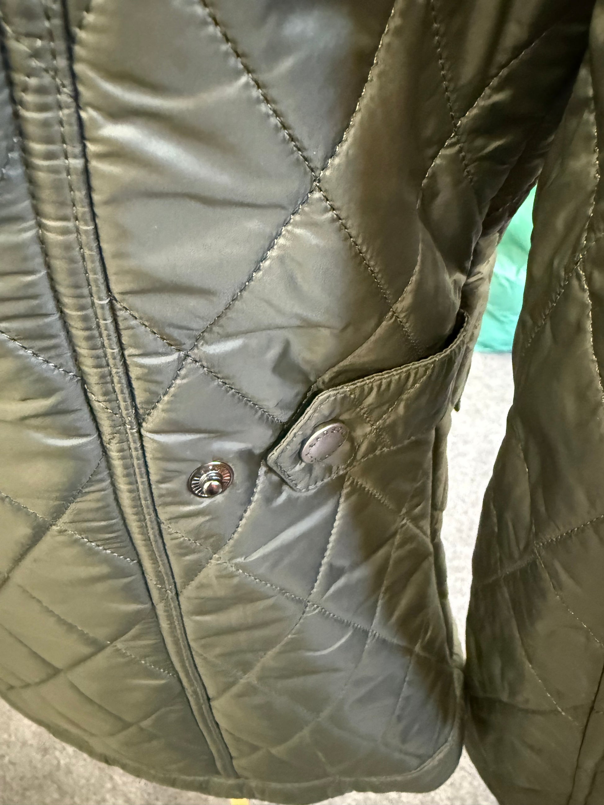 Barbour khaki padded fleece lined jacket