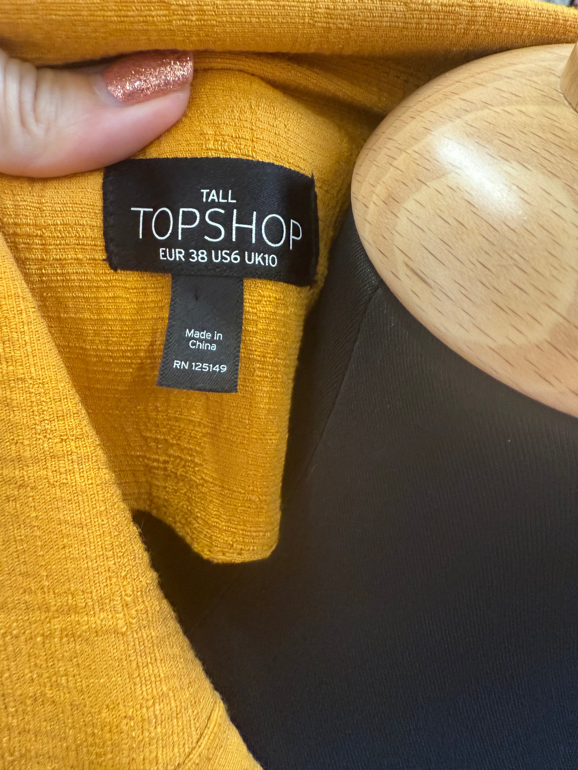 Topshop mustard long line jacket