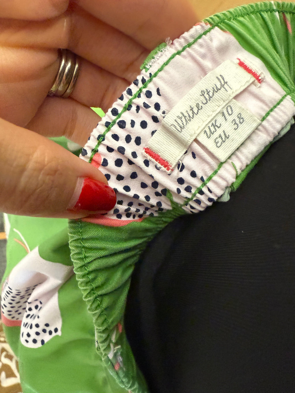 White Stuff bold belted knee length skirt