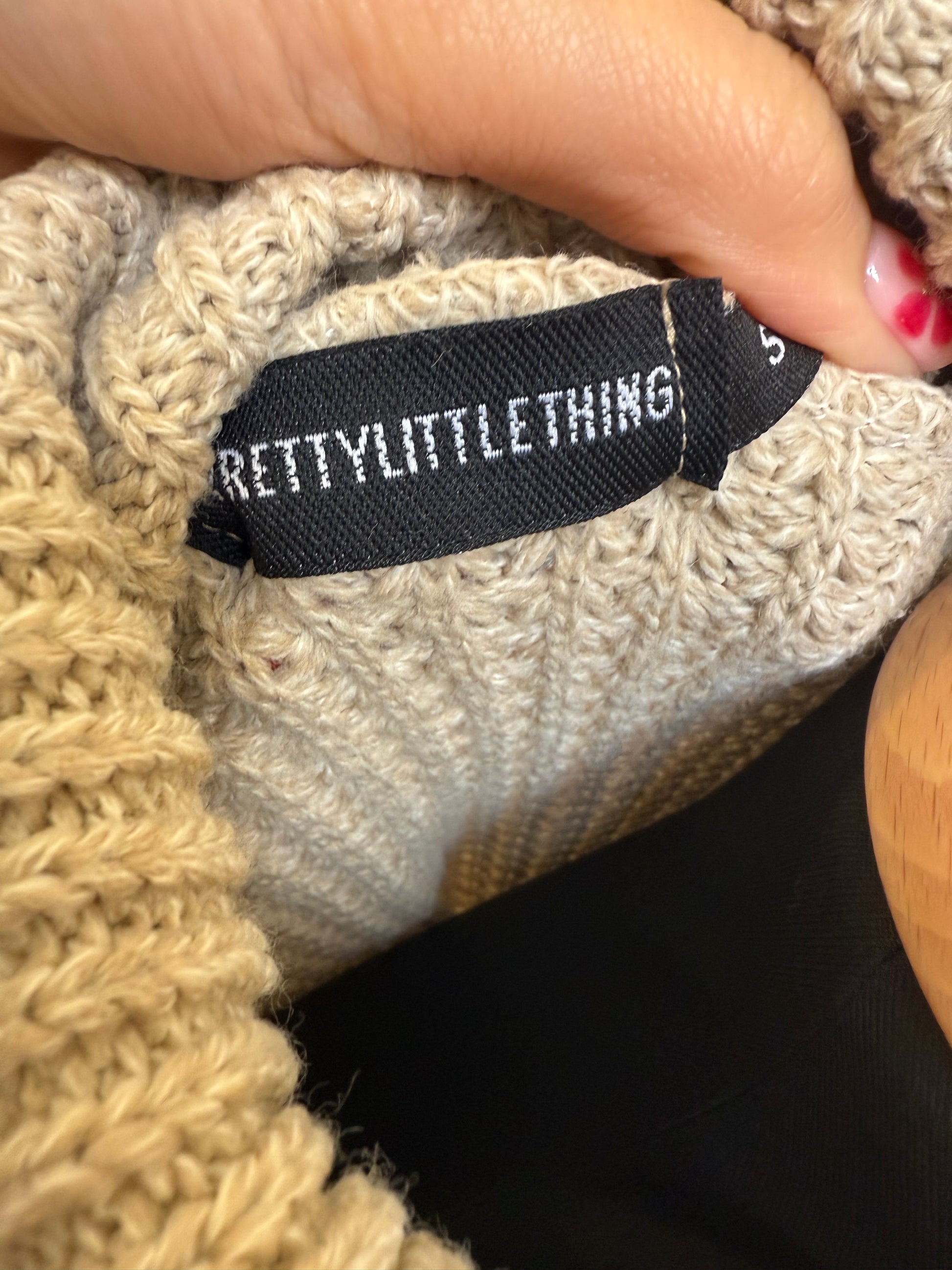 PLT beige roll neck jumper