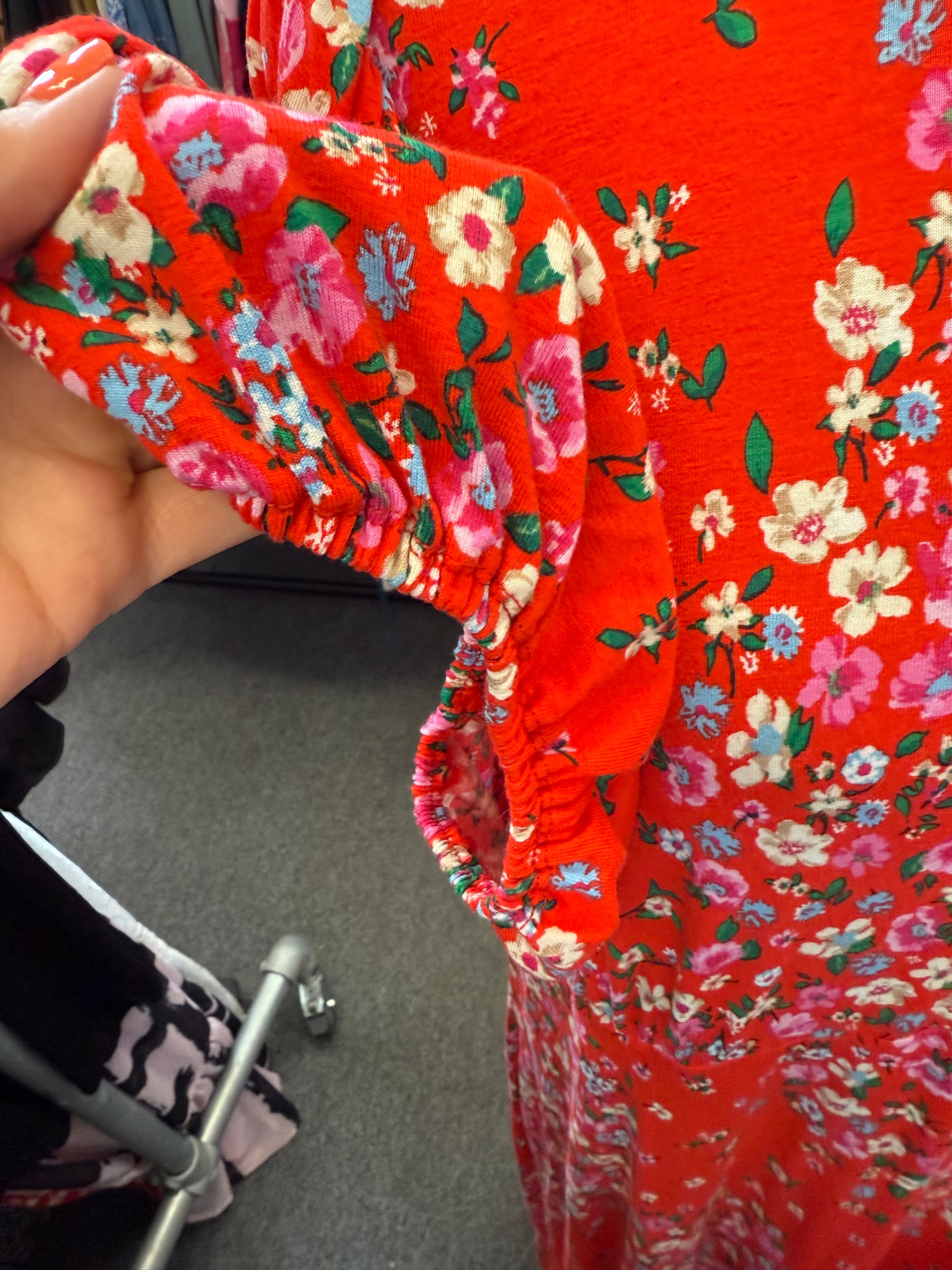 Roman short sleeve floral maxi dress