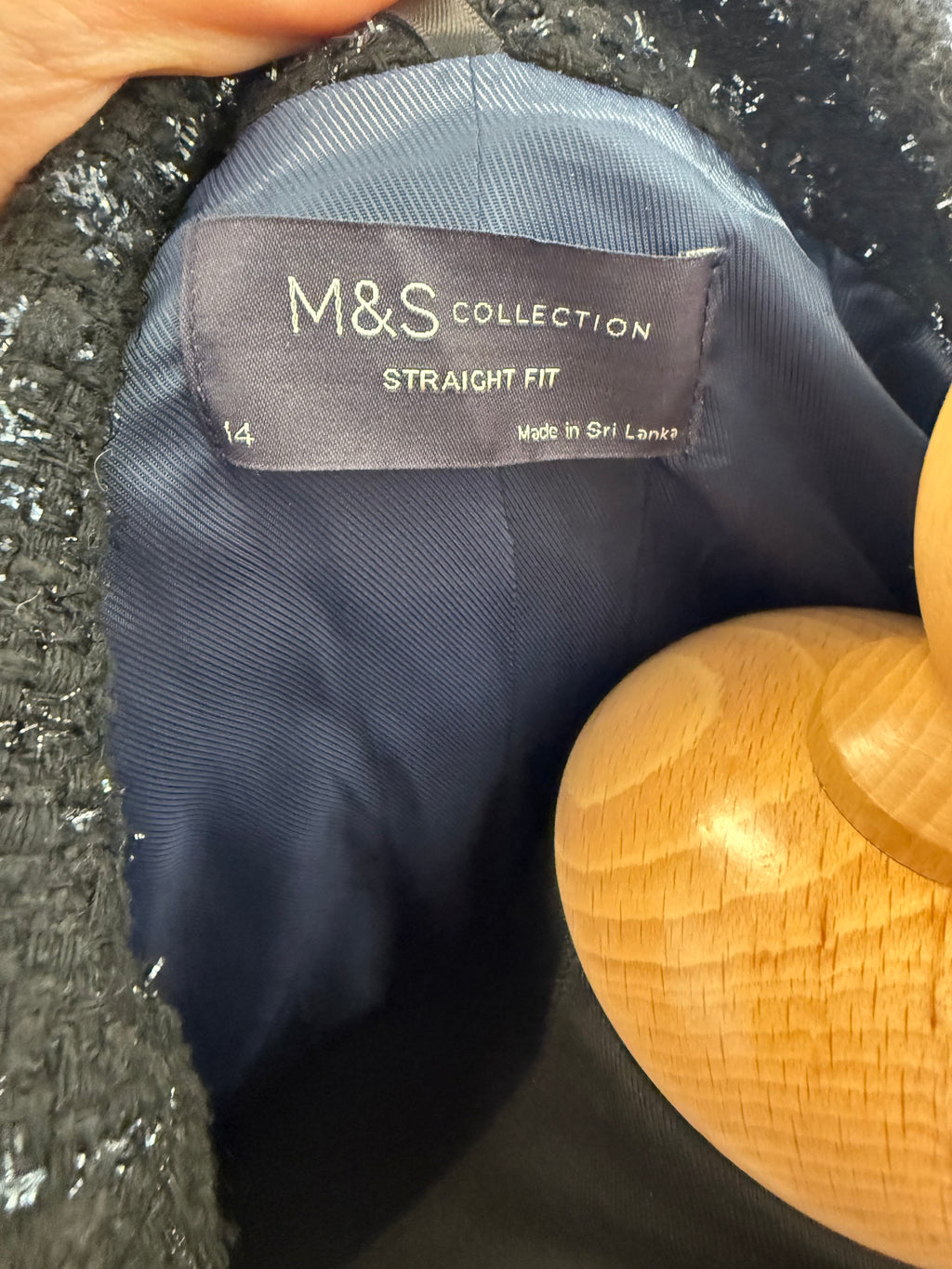 M&S navy sparkle boucle blazer