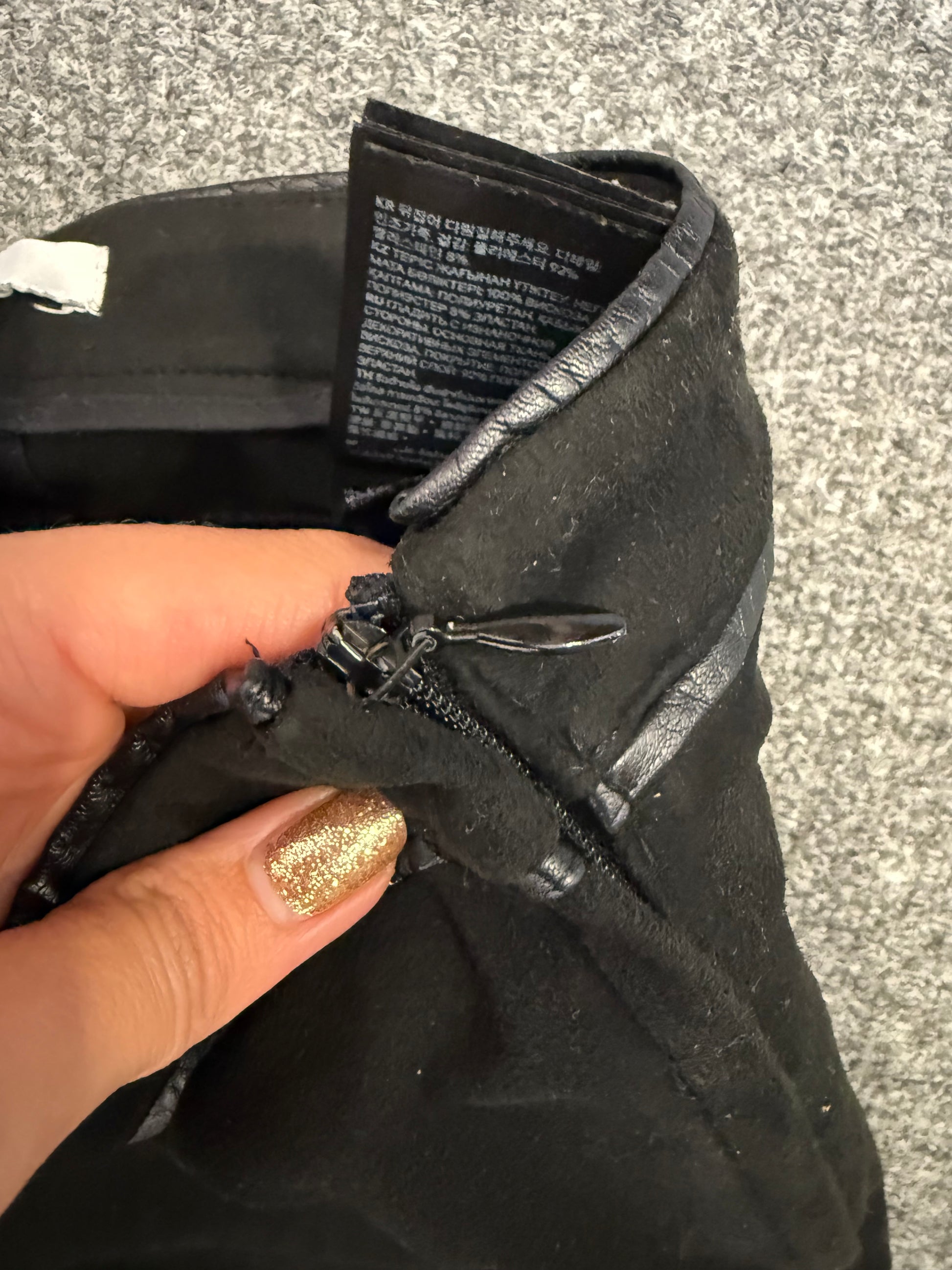 H&M suede look tapered trousers