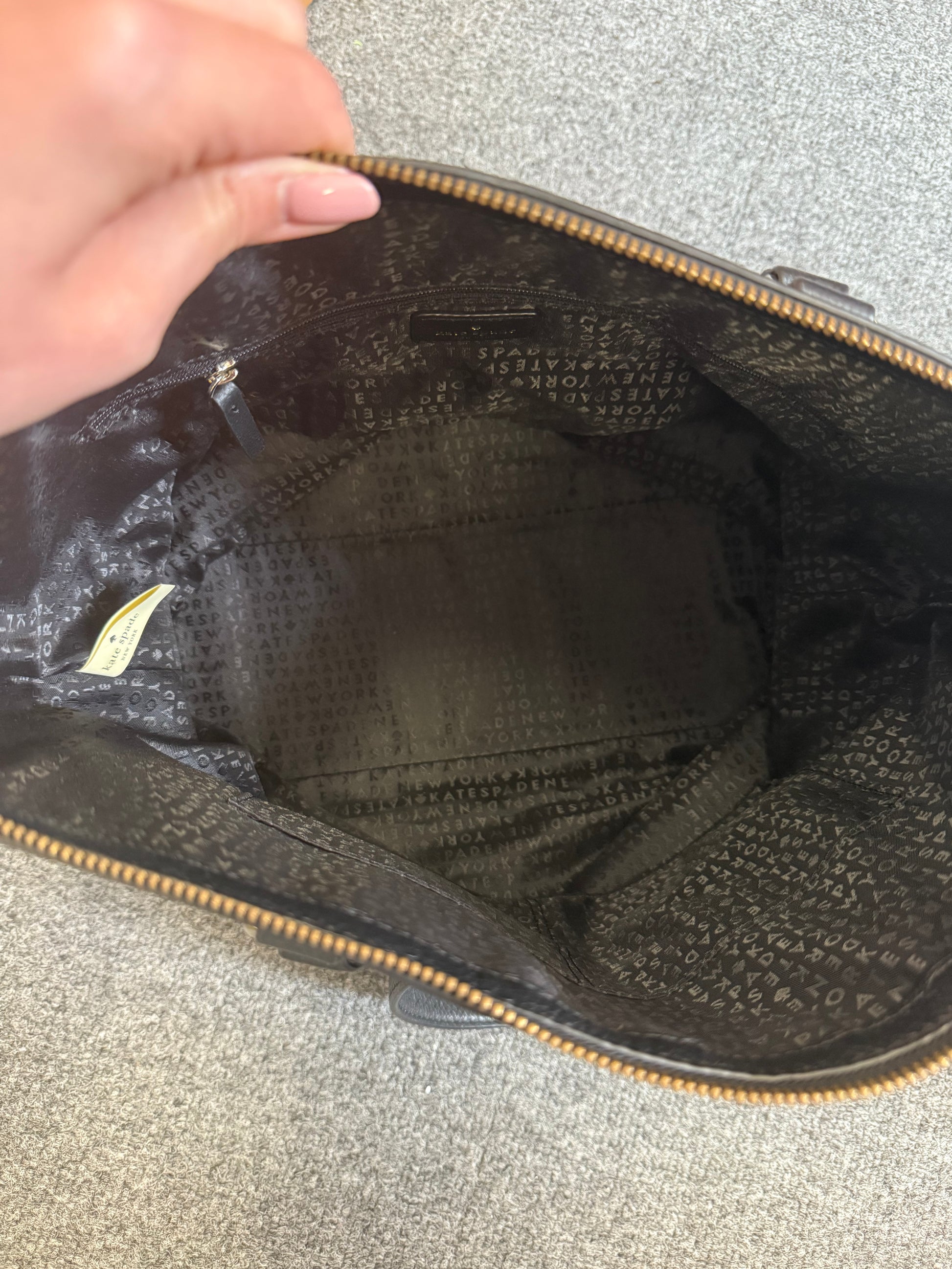 Kate Spade New York black soft leather handbag