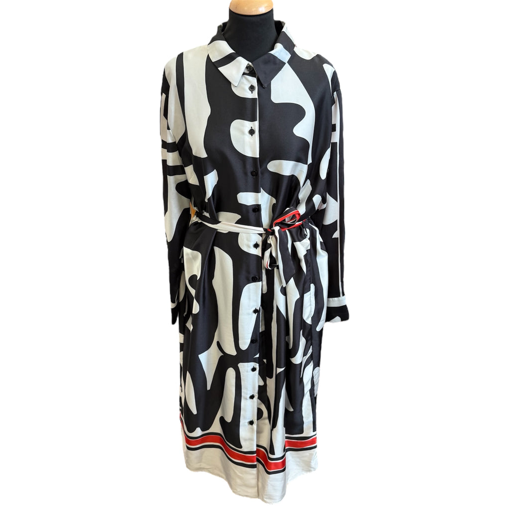 River Island belted collared button long sleeved midi dress