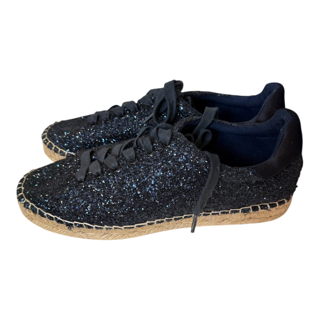 Kurt Geiger blue glitter laced espadrilles