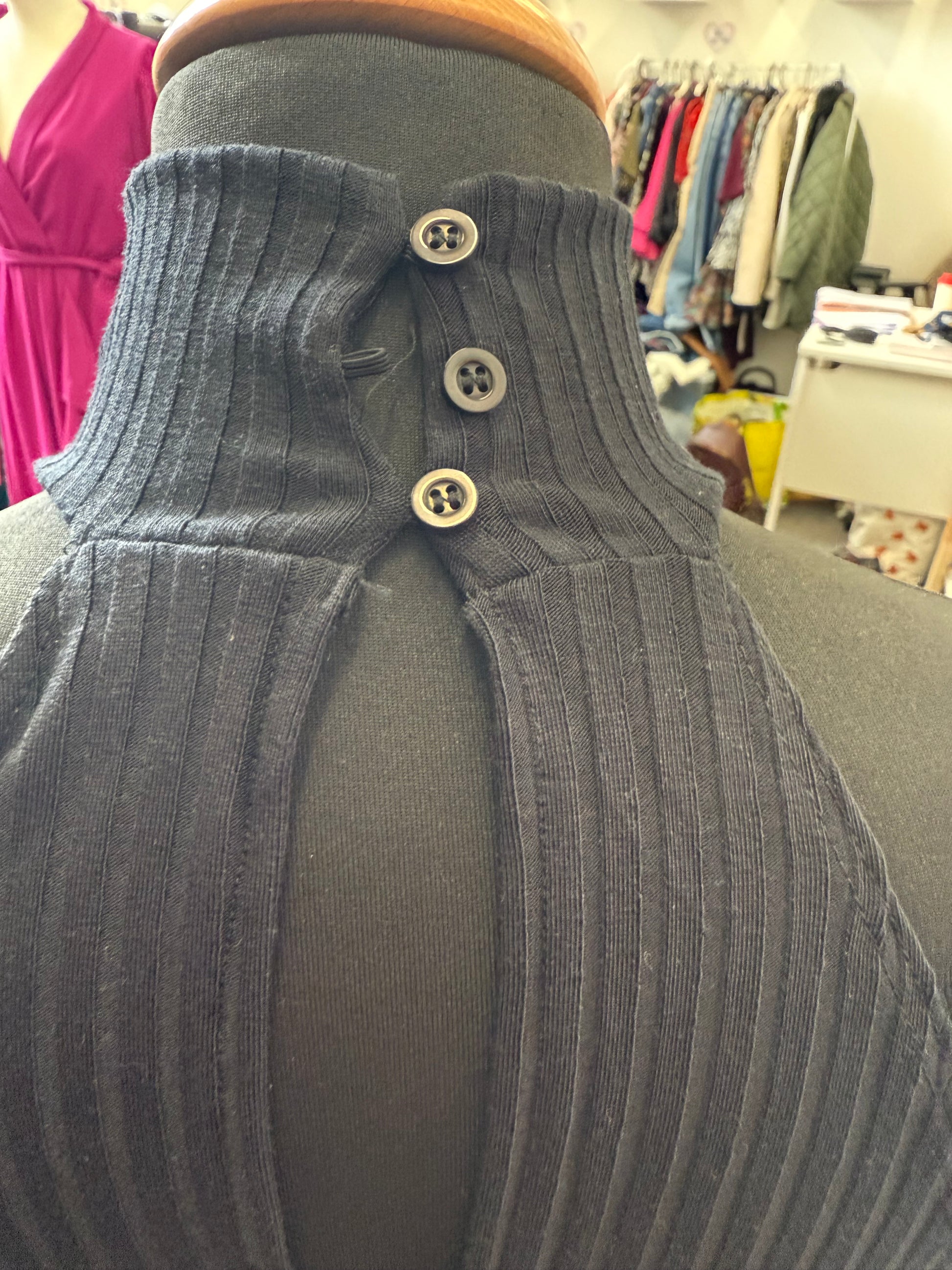 Miss Selfridge high neck racer back ribbed dress