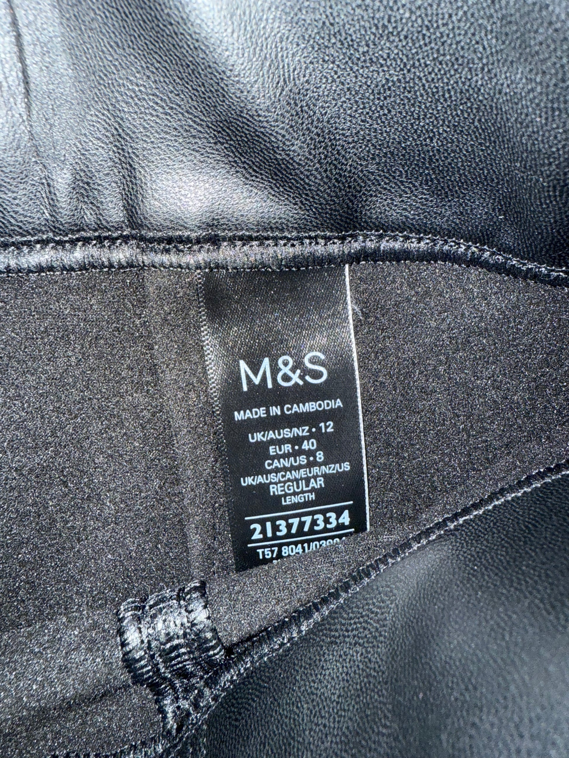 M&S faux leather leggings