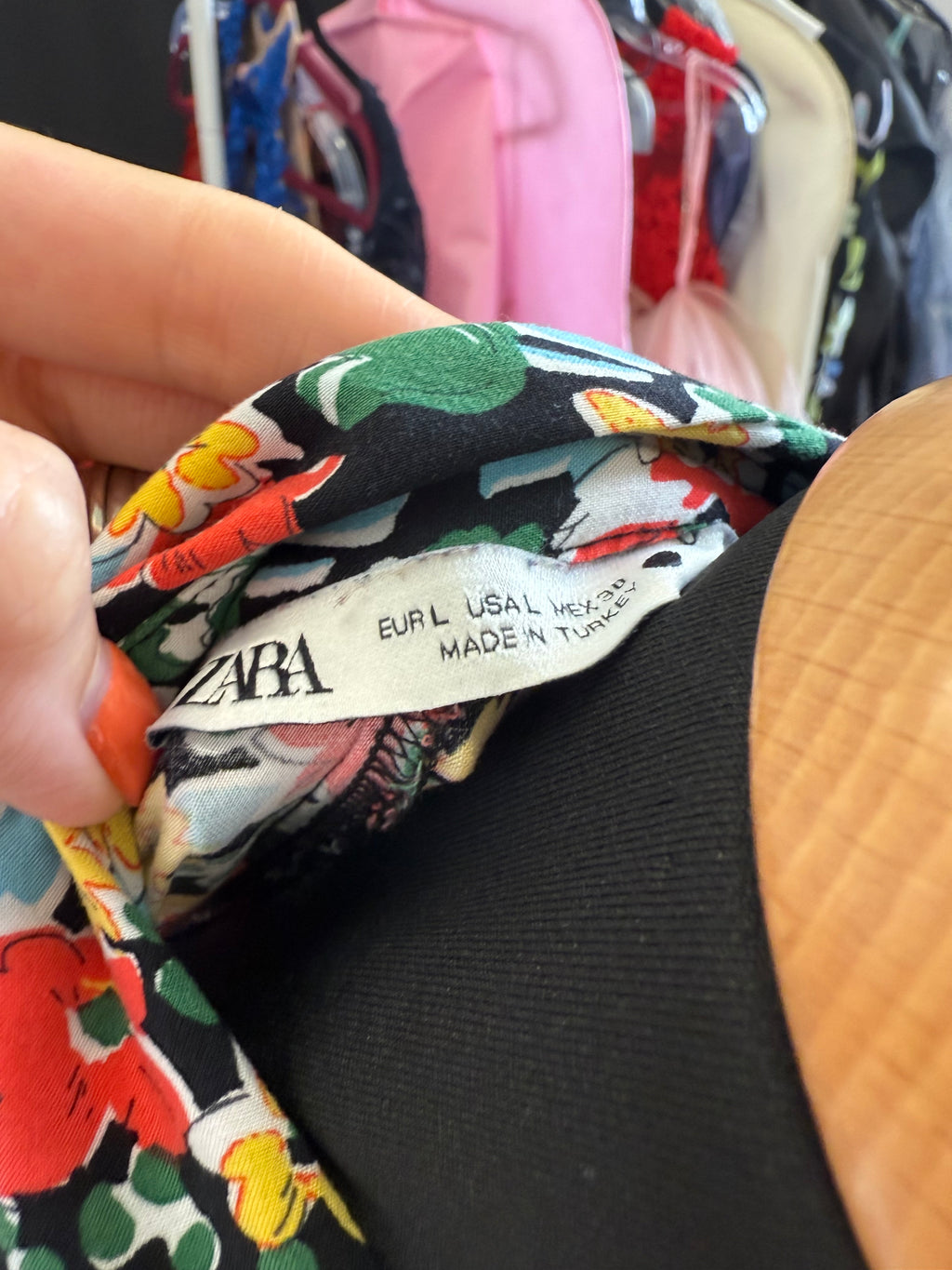 Zara floral long sleeved buttoned and belted maxi dress