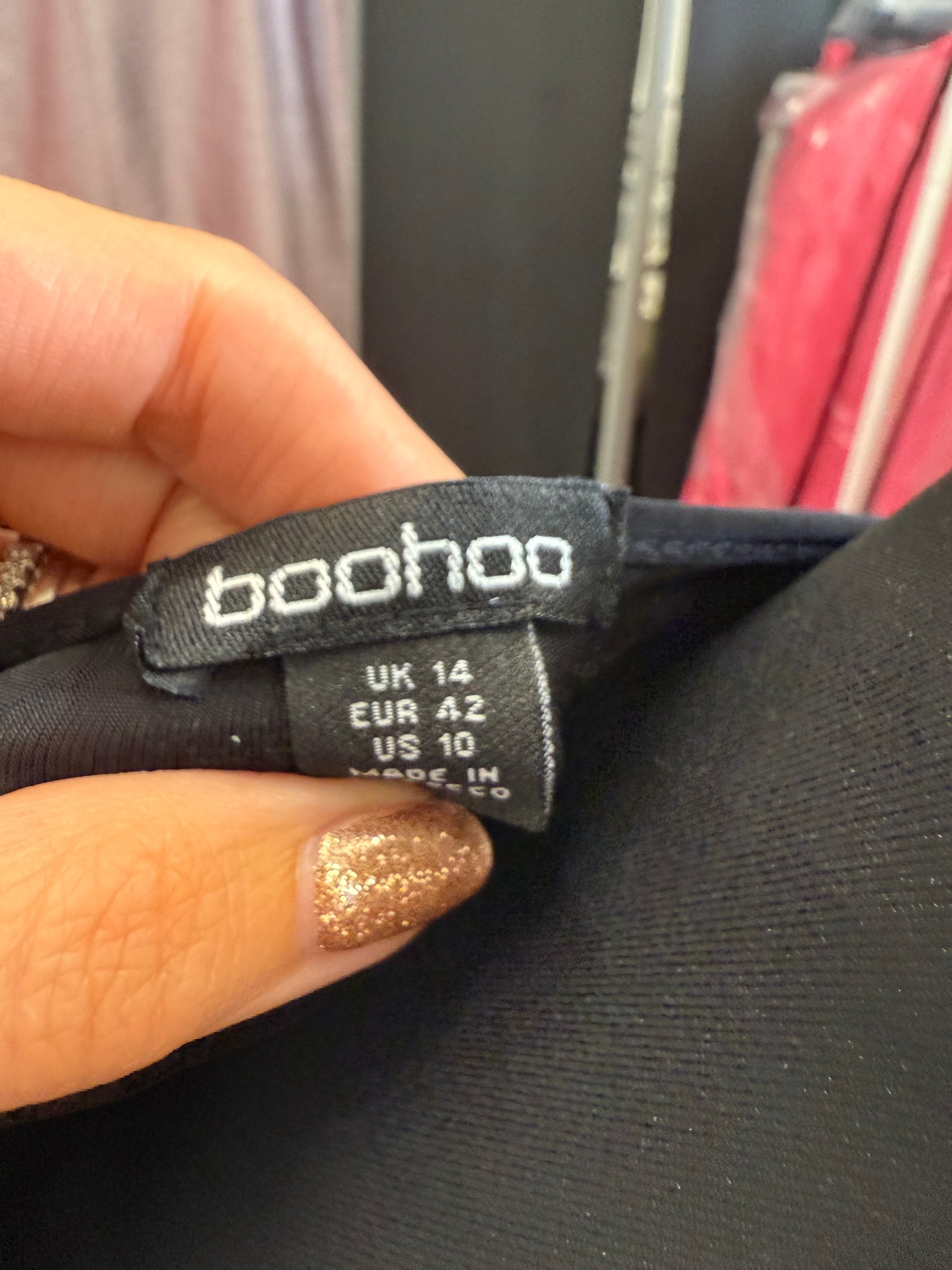 Boohoo rusche long sleeve midi dress