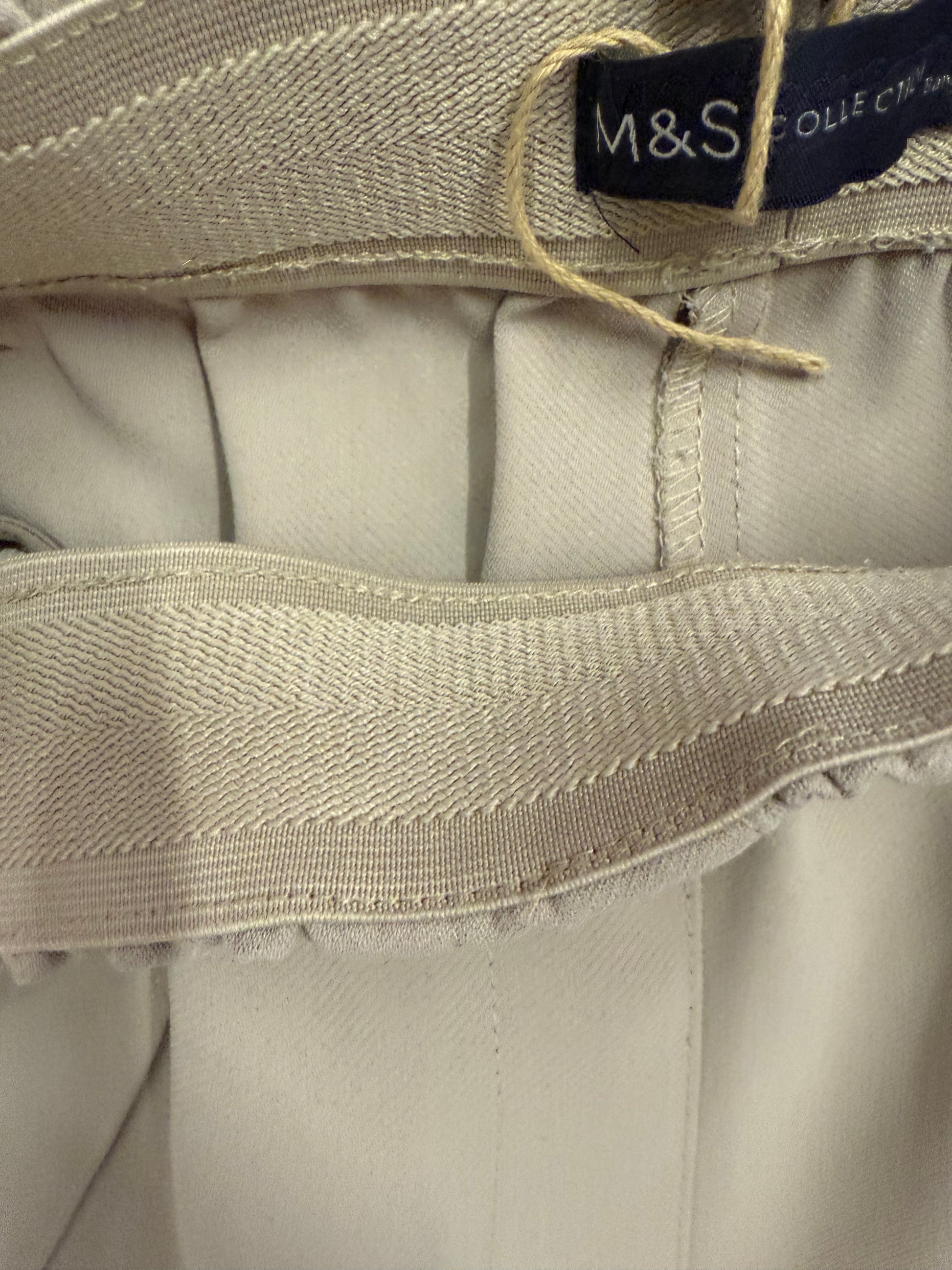 M&S beige wide leg casual trousers