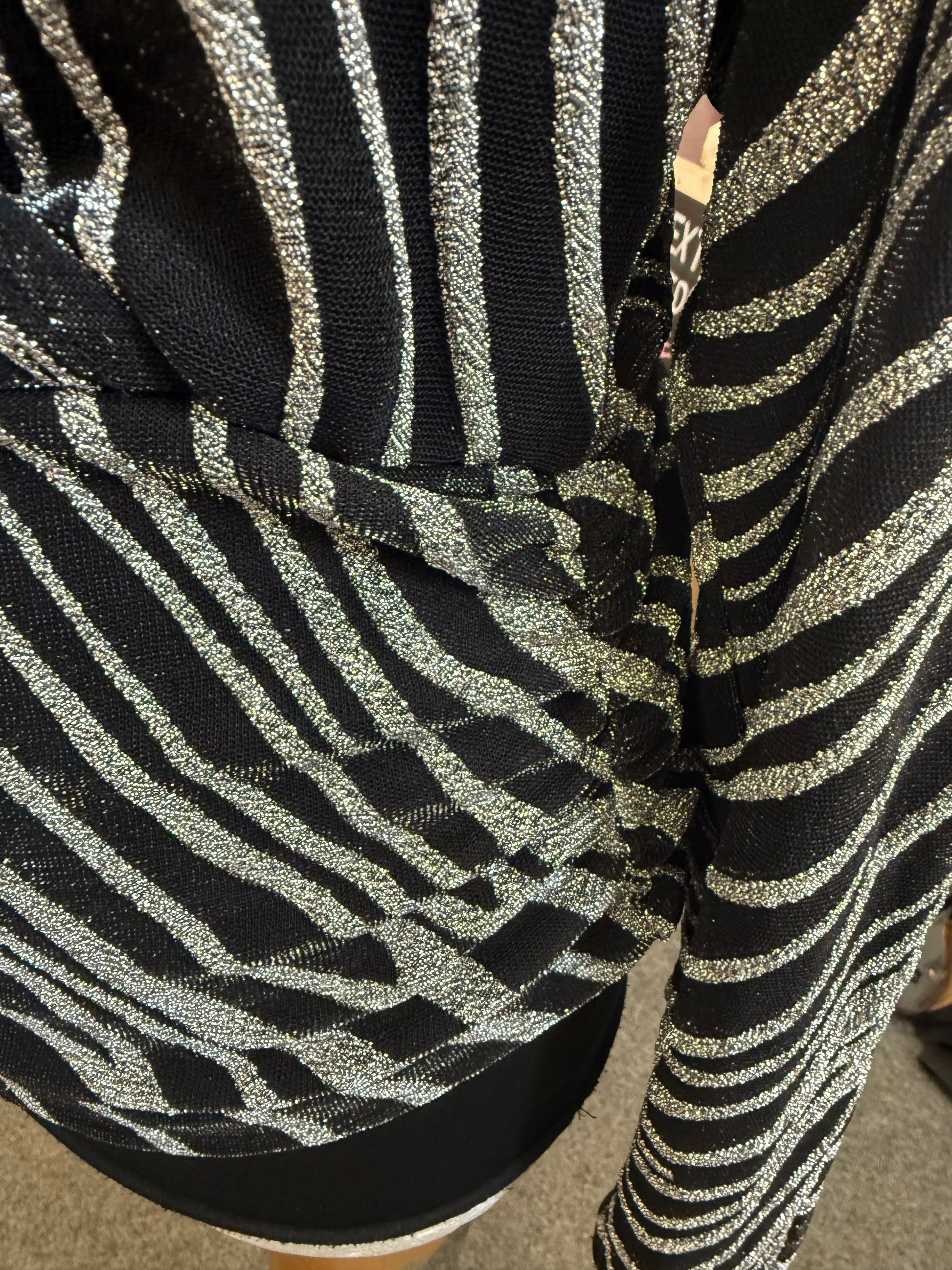 Michelle Keegan zebra glitter top