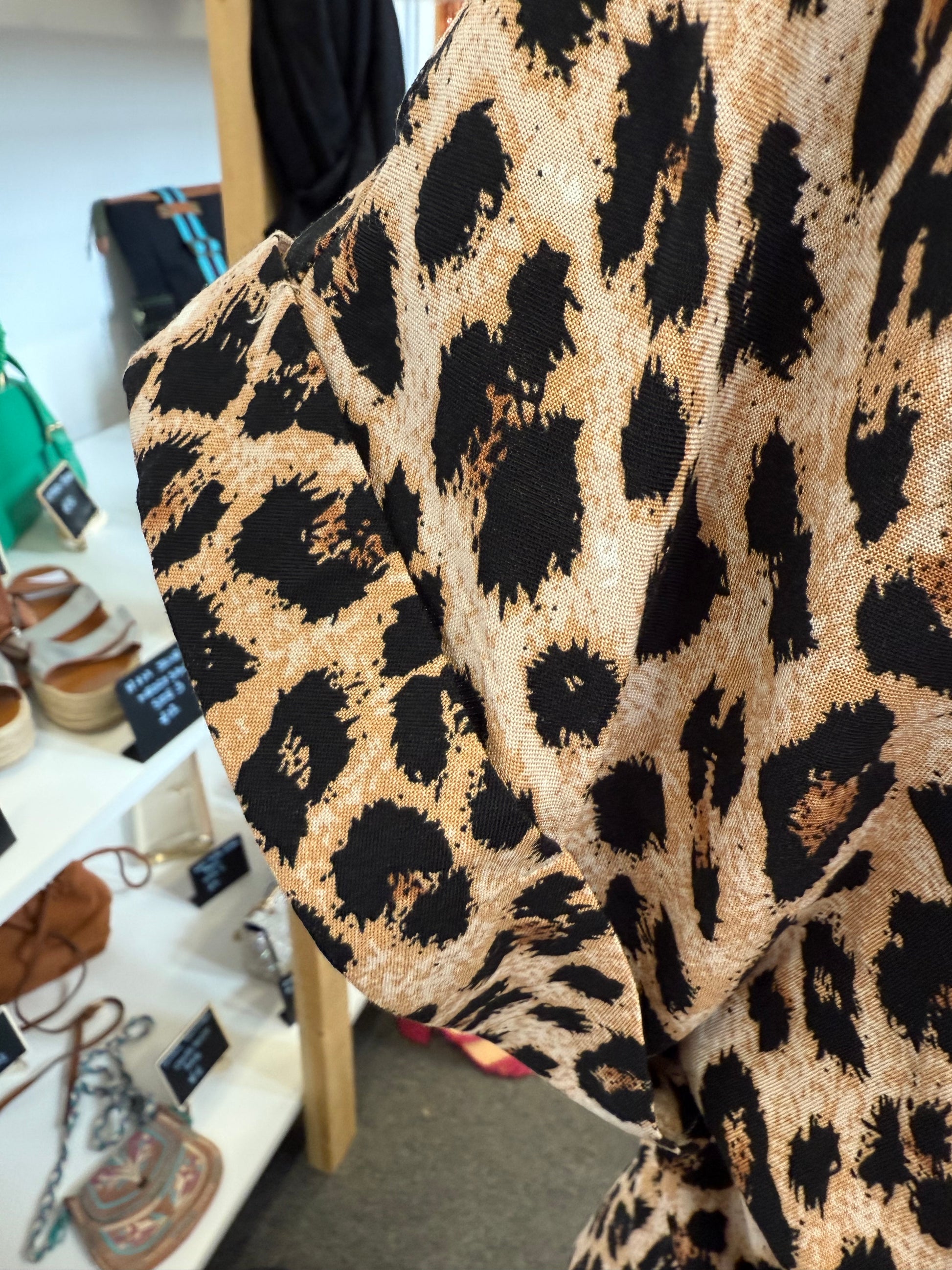 Laura Torreli animal print tie front blouse