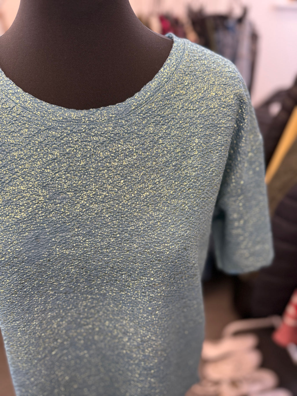 Warehouse teal sparkle tee