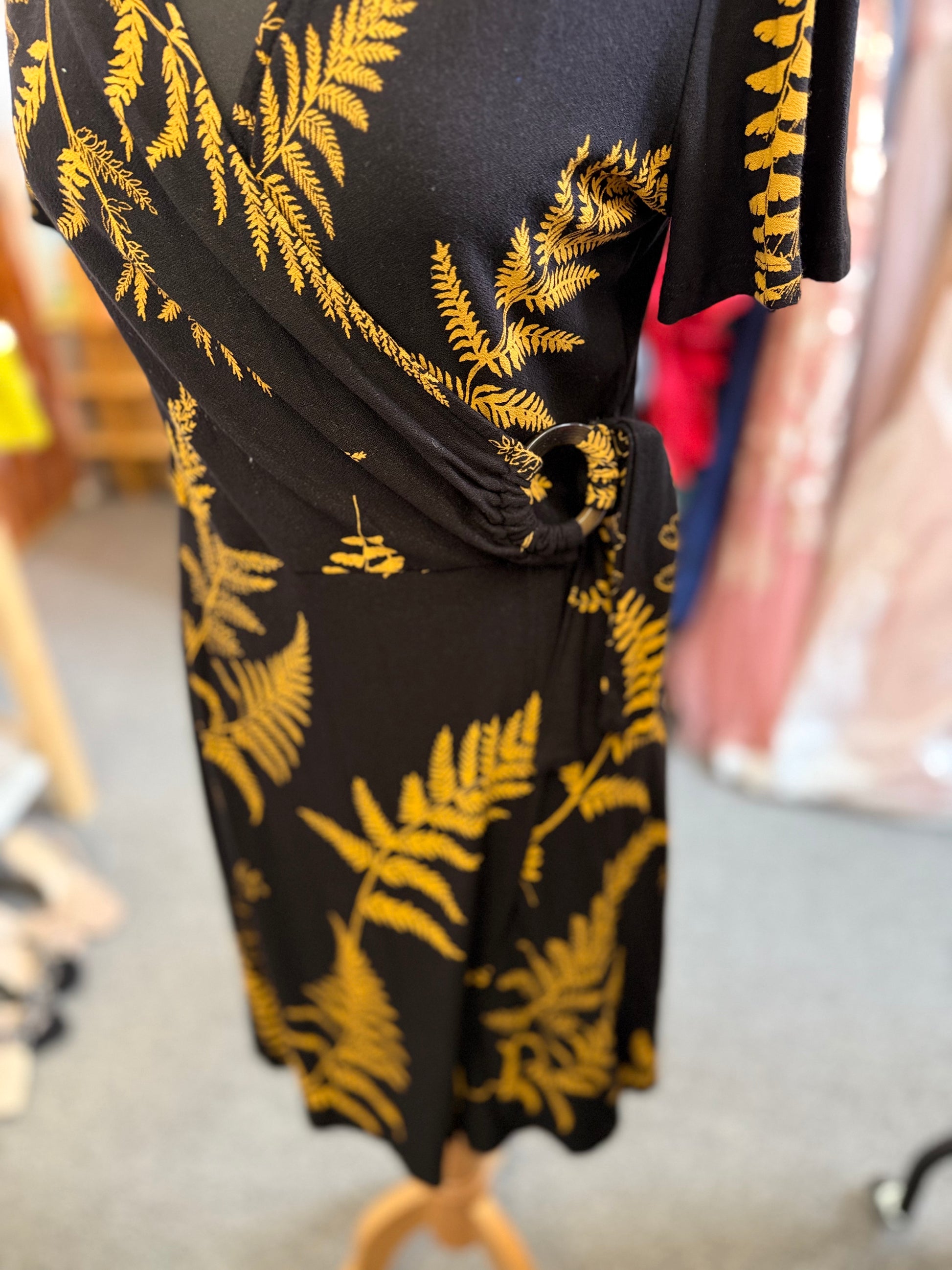 Next leaf print wrap dress