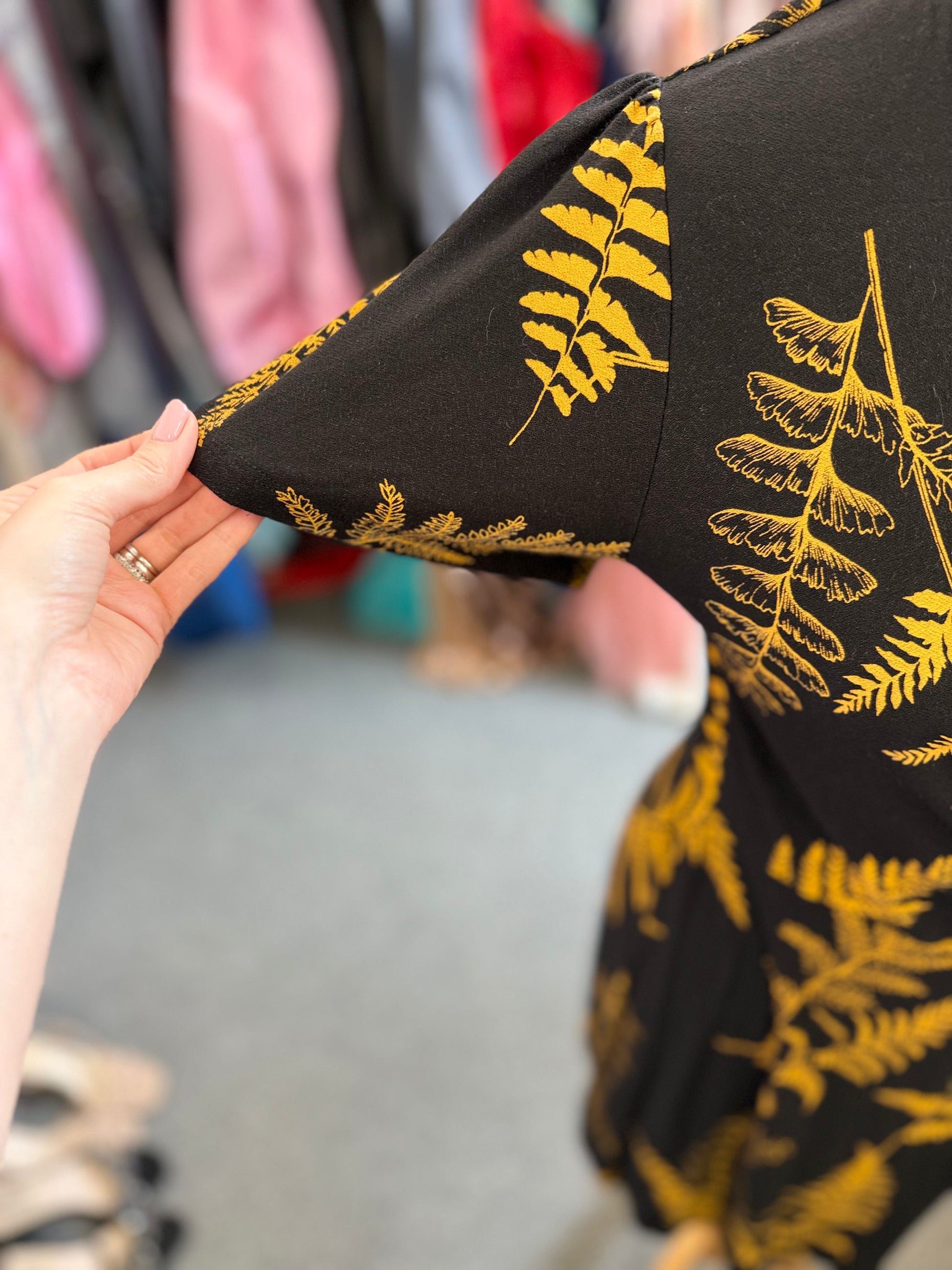 Next leaf print wrap dress