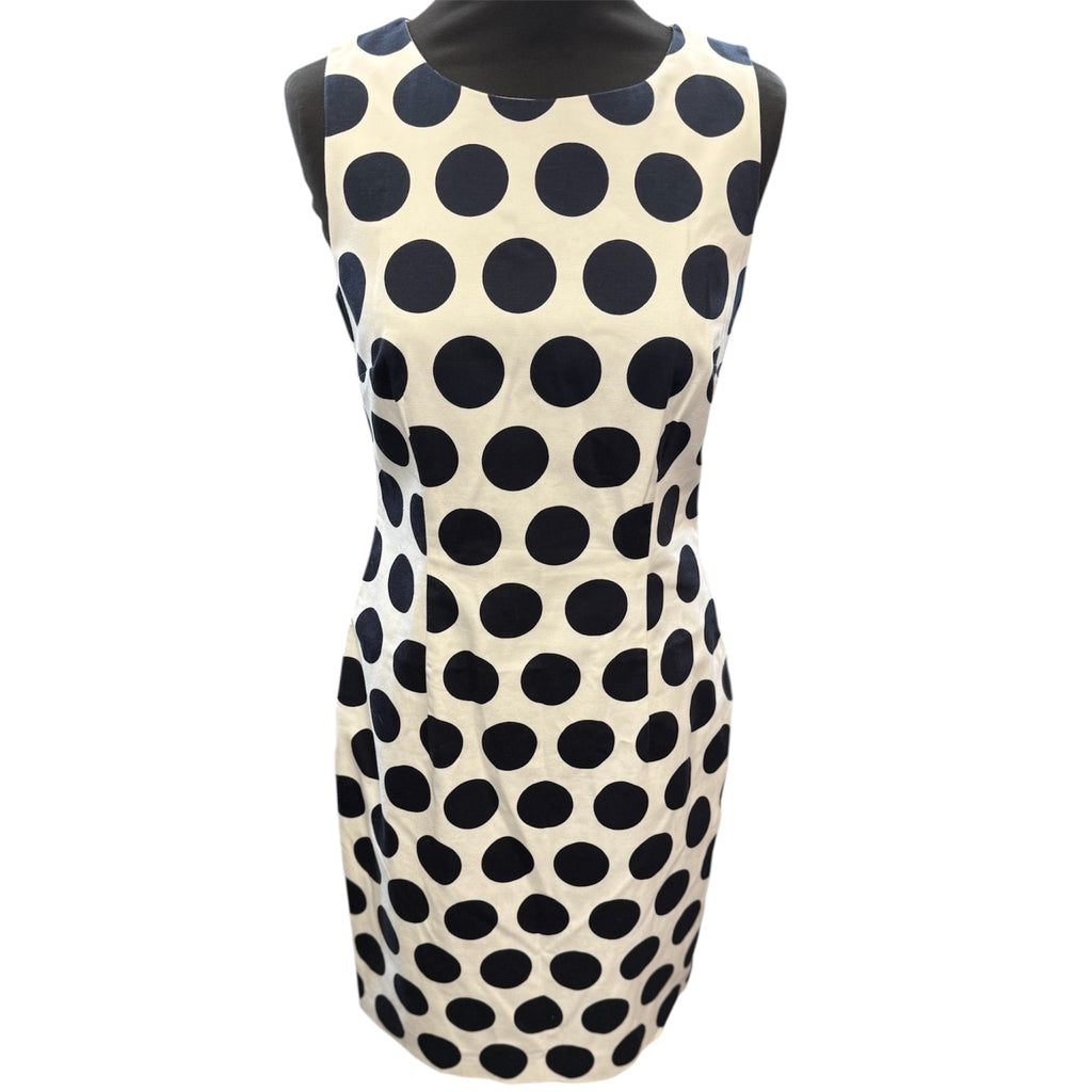 Hobbs large navy polka dot occasion dress