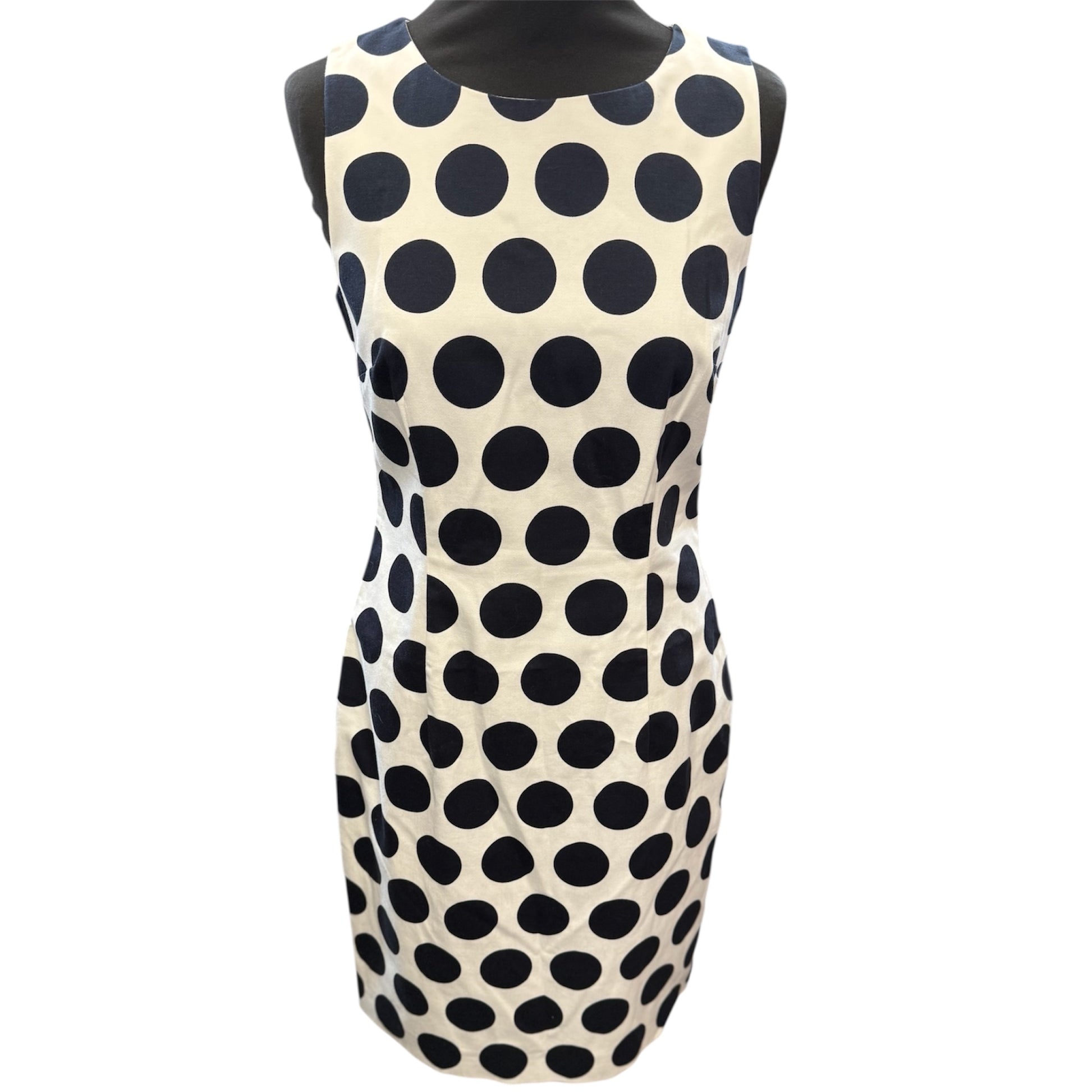 Hobbs large navy polka dot occasion dress