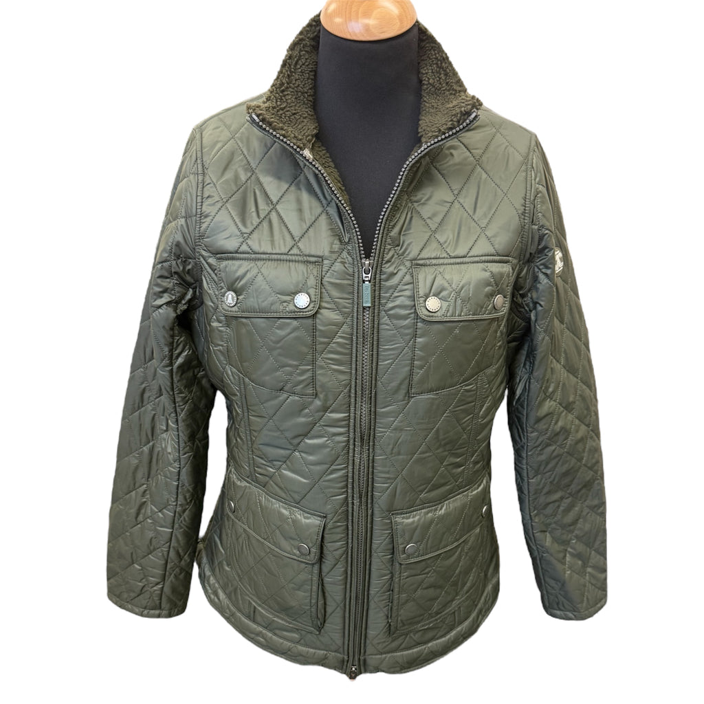 Barbour khaki padded fleece lined jacket