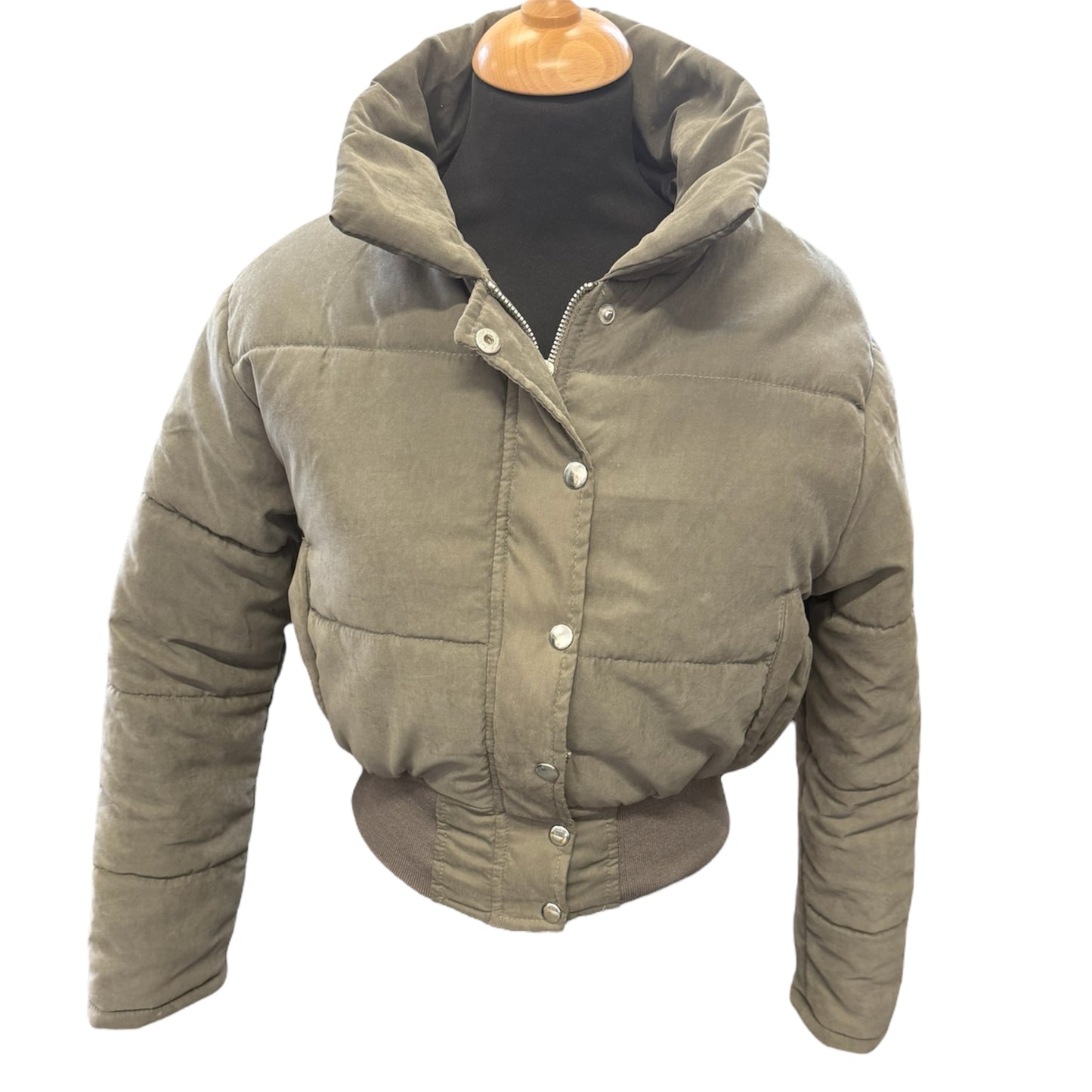 Topshop khaki short padded jacket