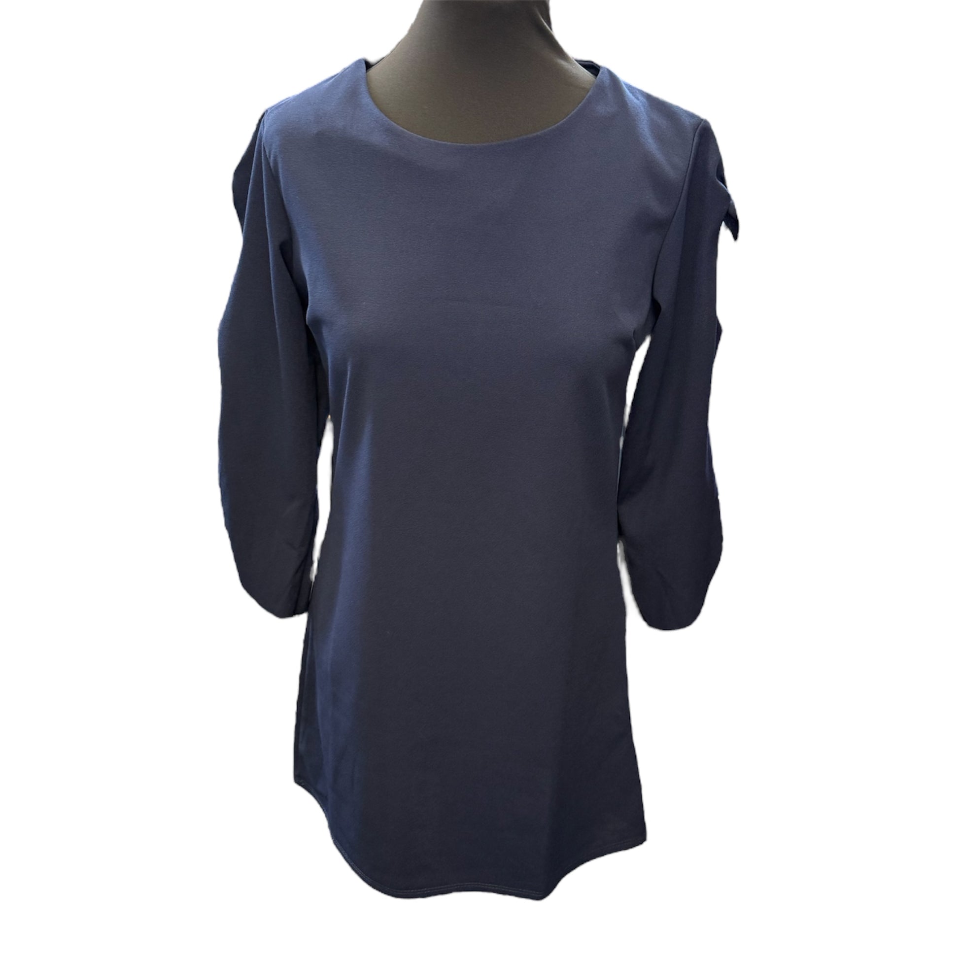 Navy bow detail sleeve mini dress