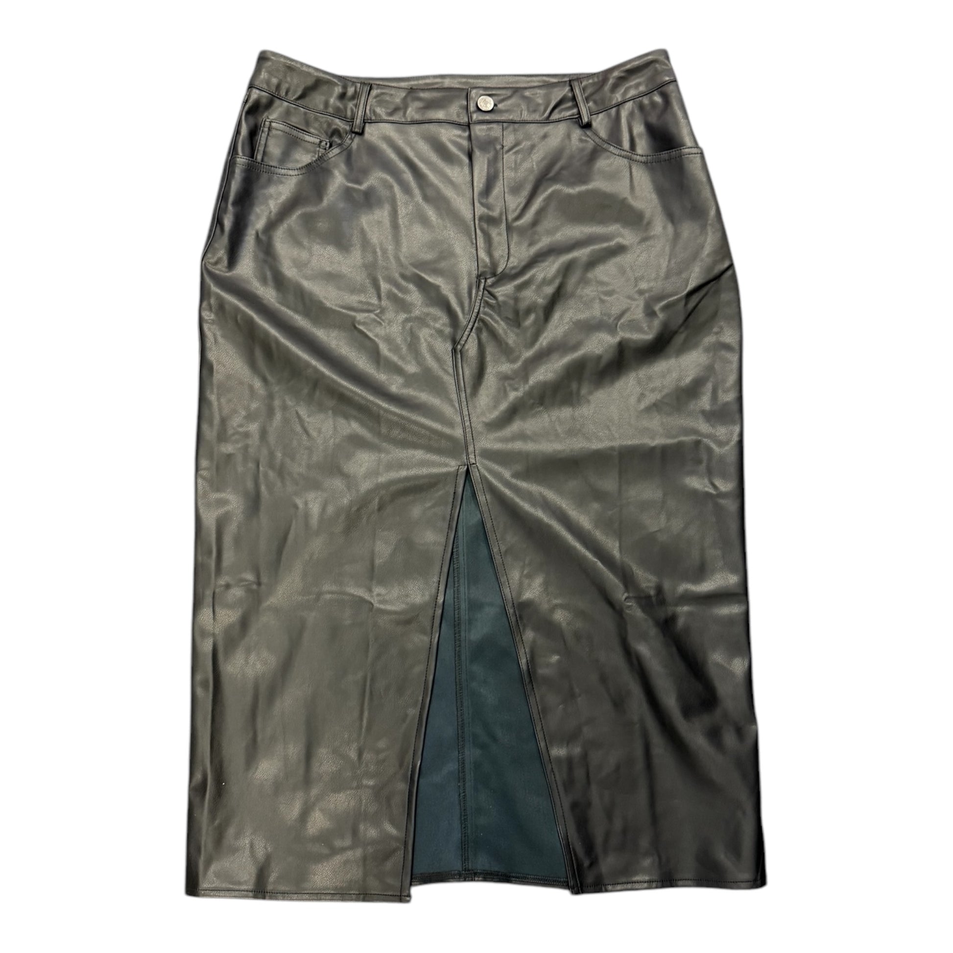 In The Style faux leather midi skirt