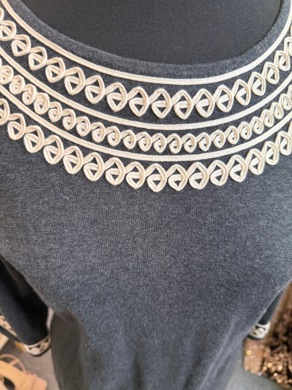 Monsoon grey long sleeeved knit dress
