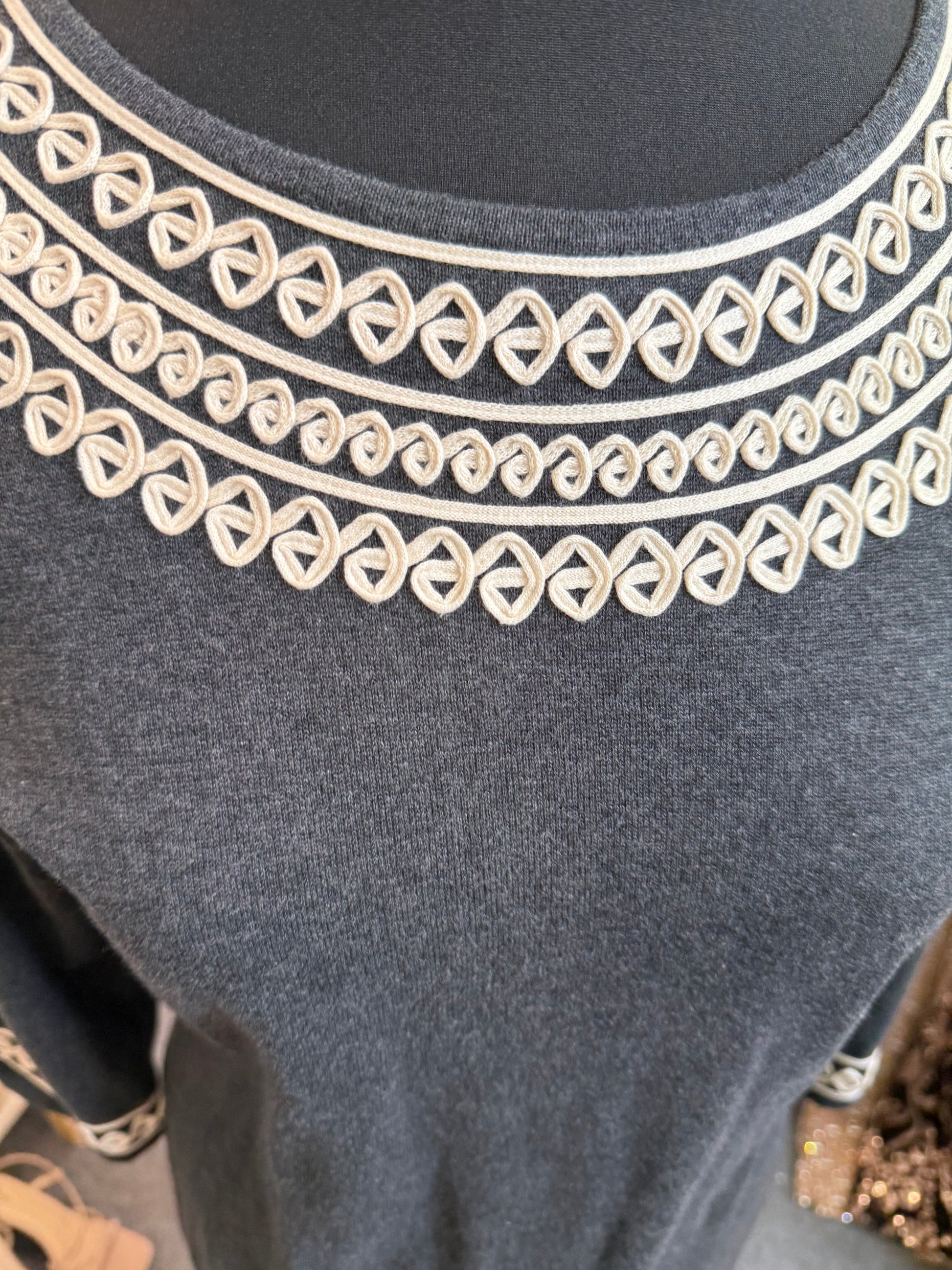Monsoon grey long sleeeved knit dress