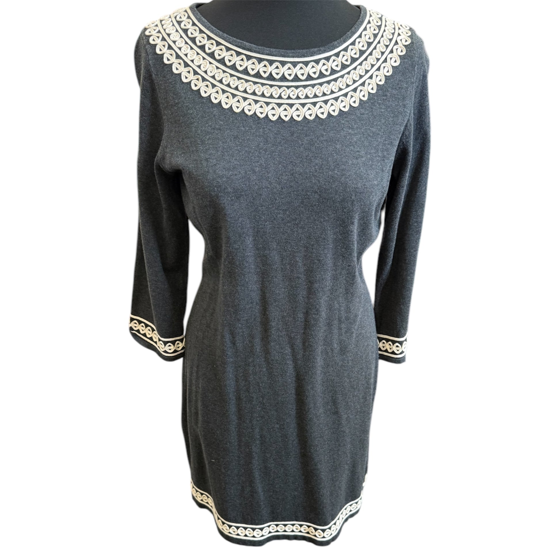 Monsoon grey long sleeeved knit dress