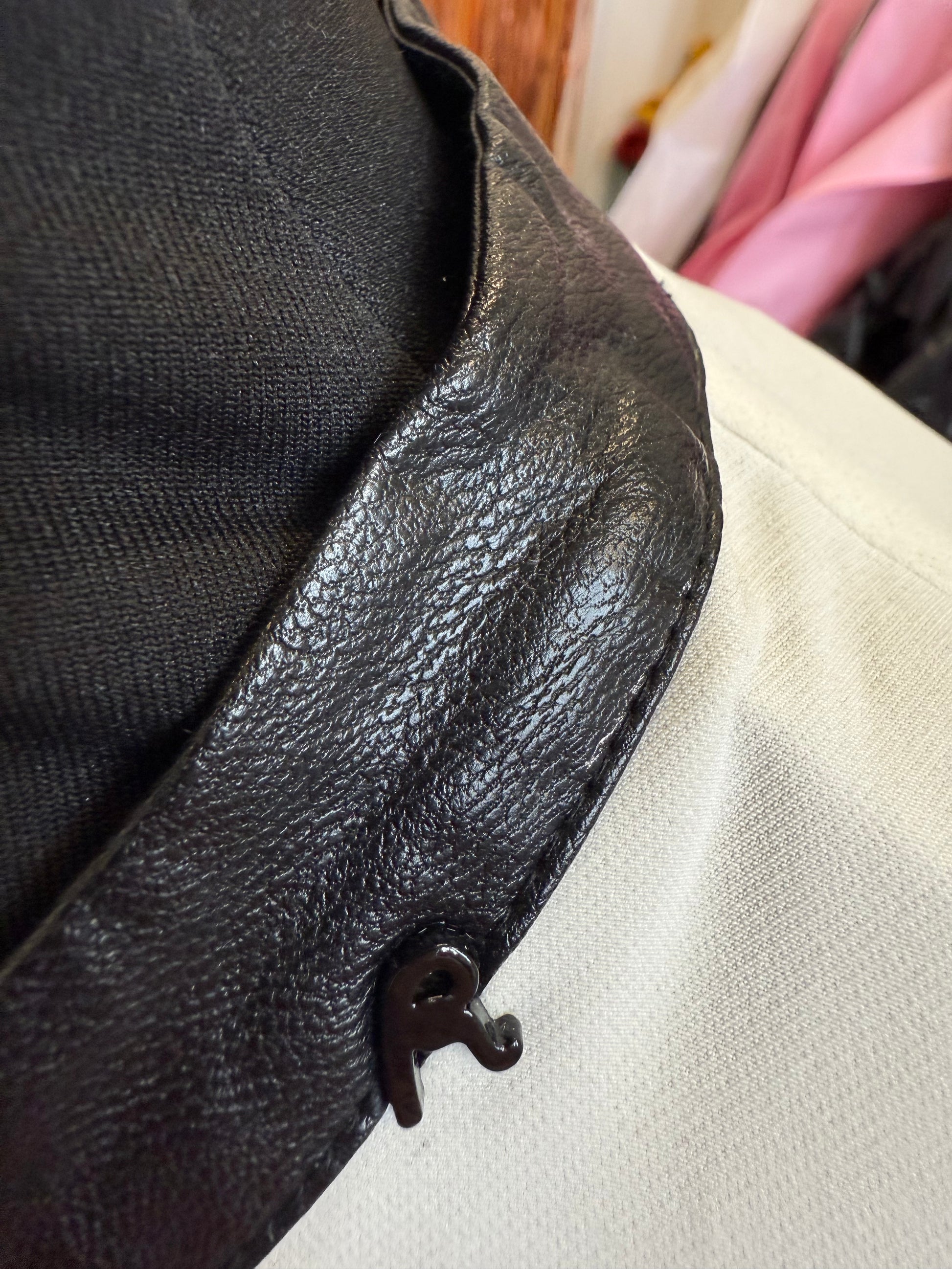 Replay sleeveless faux leather detail lined dress