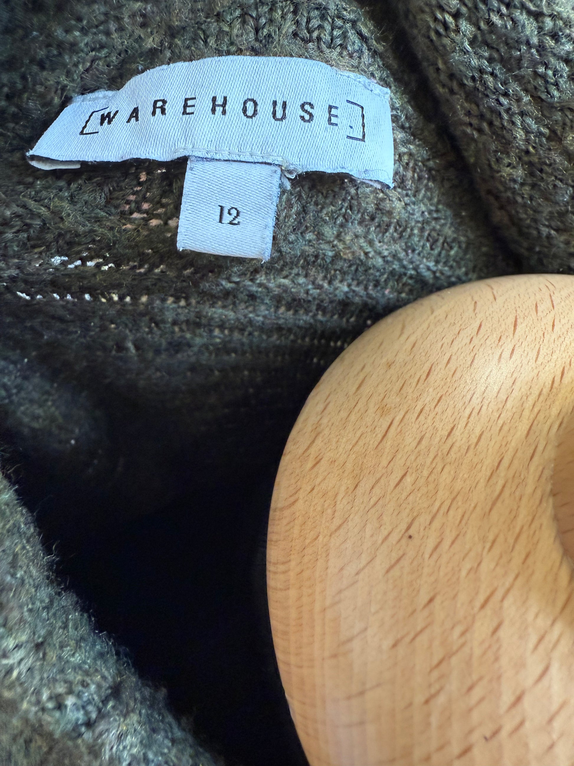 Warehouse dark green high necked jumper