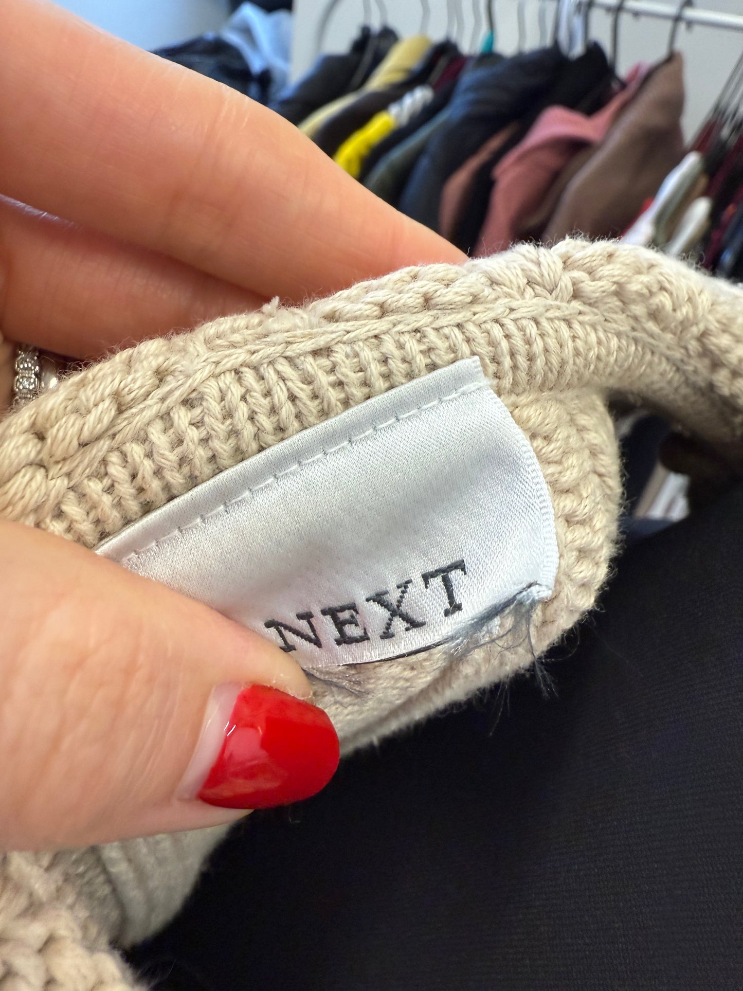 Next cable knit sleeveless hooded cardigan