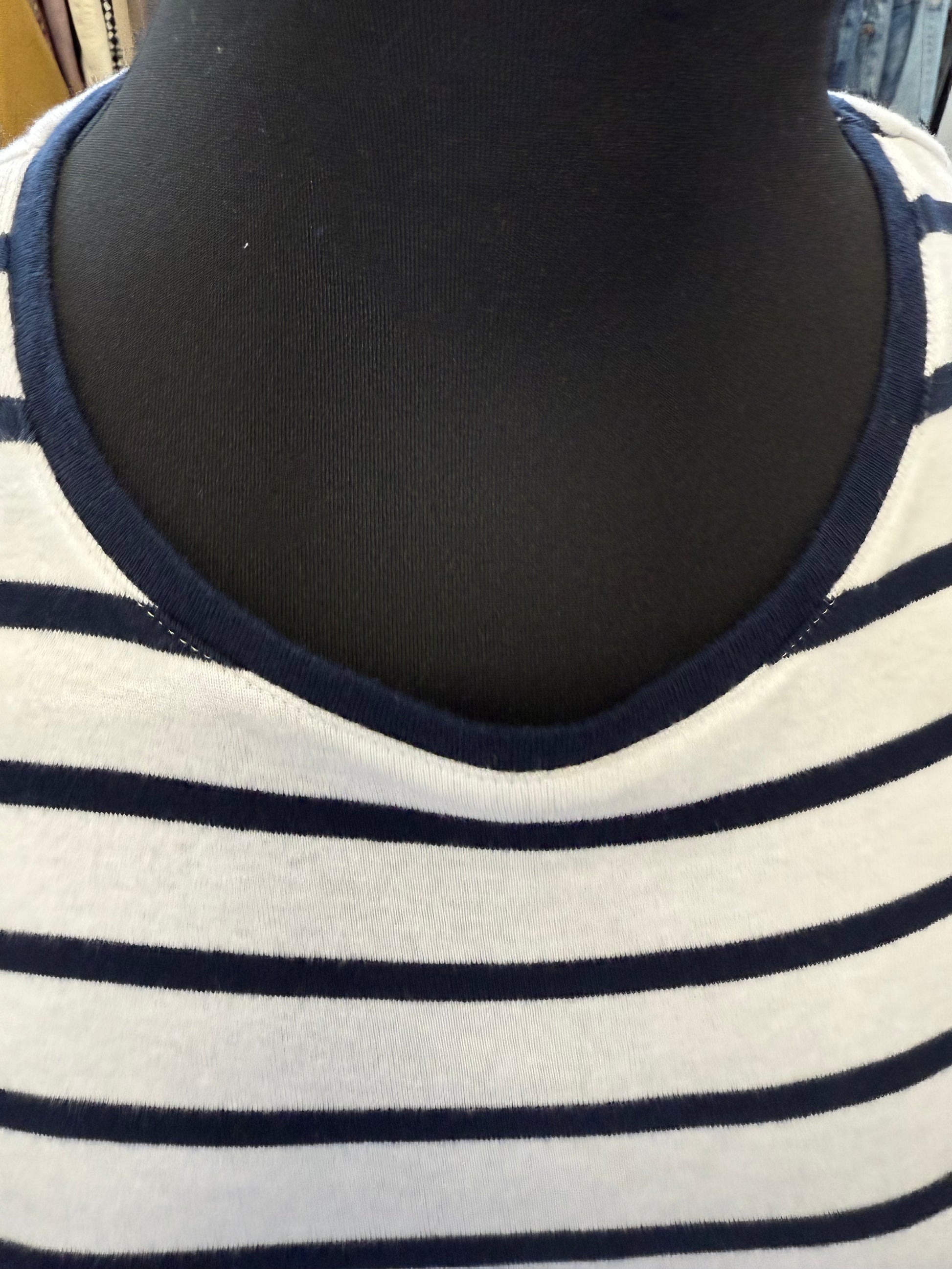 M&S navy stripe tee