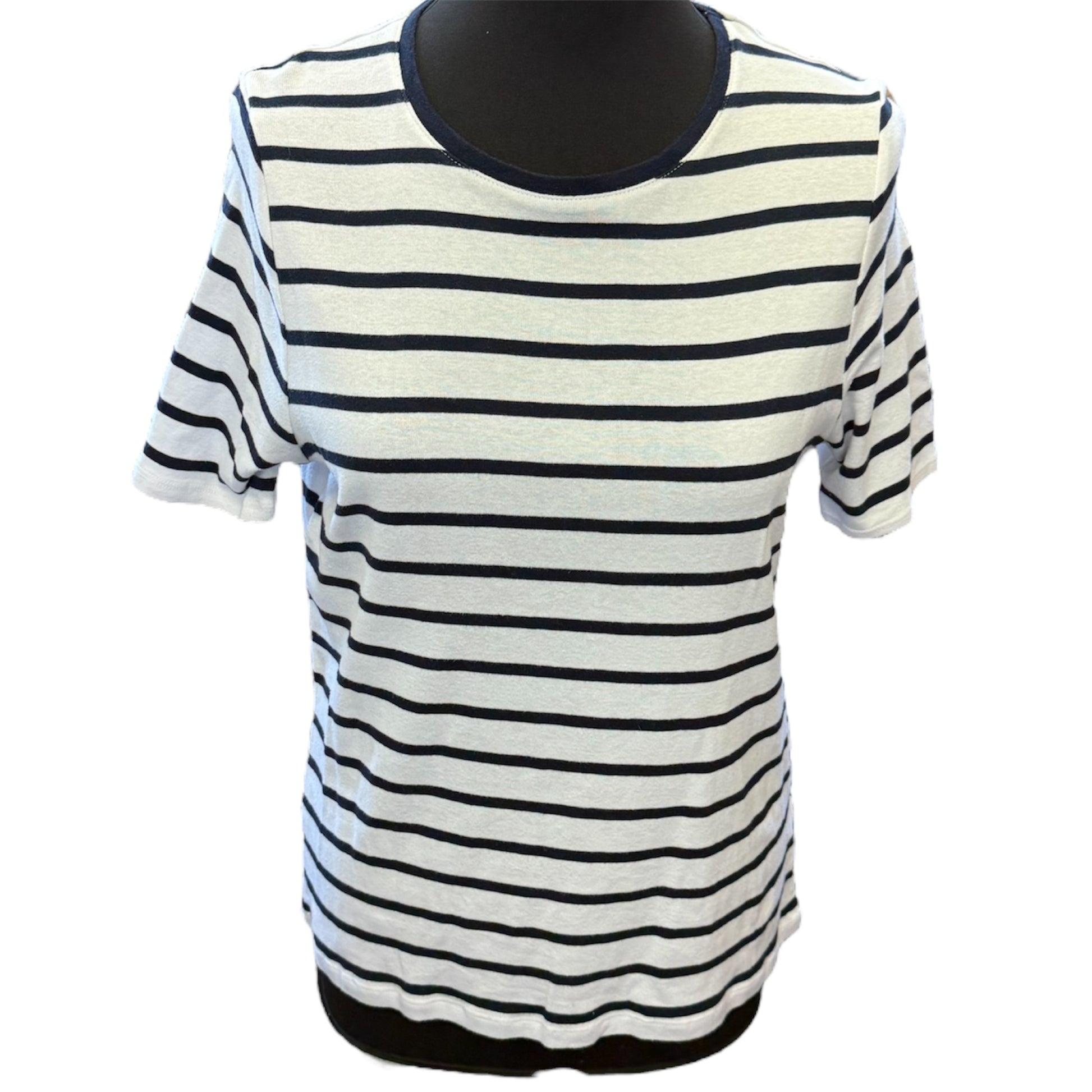 M&S navy stripe tee