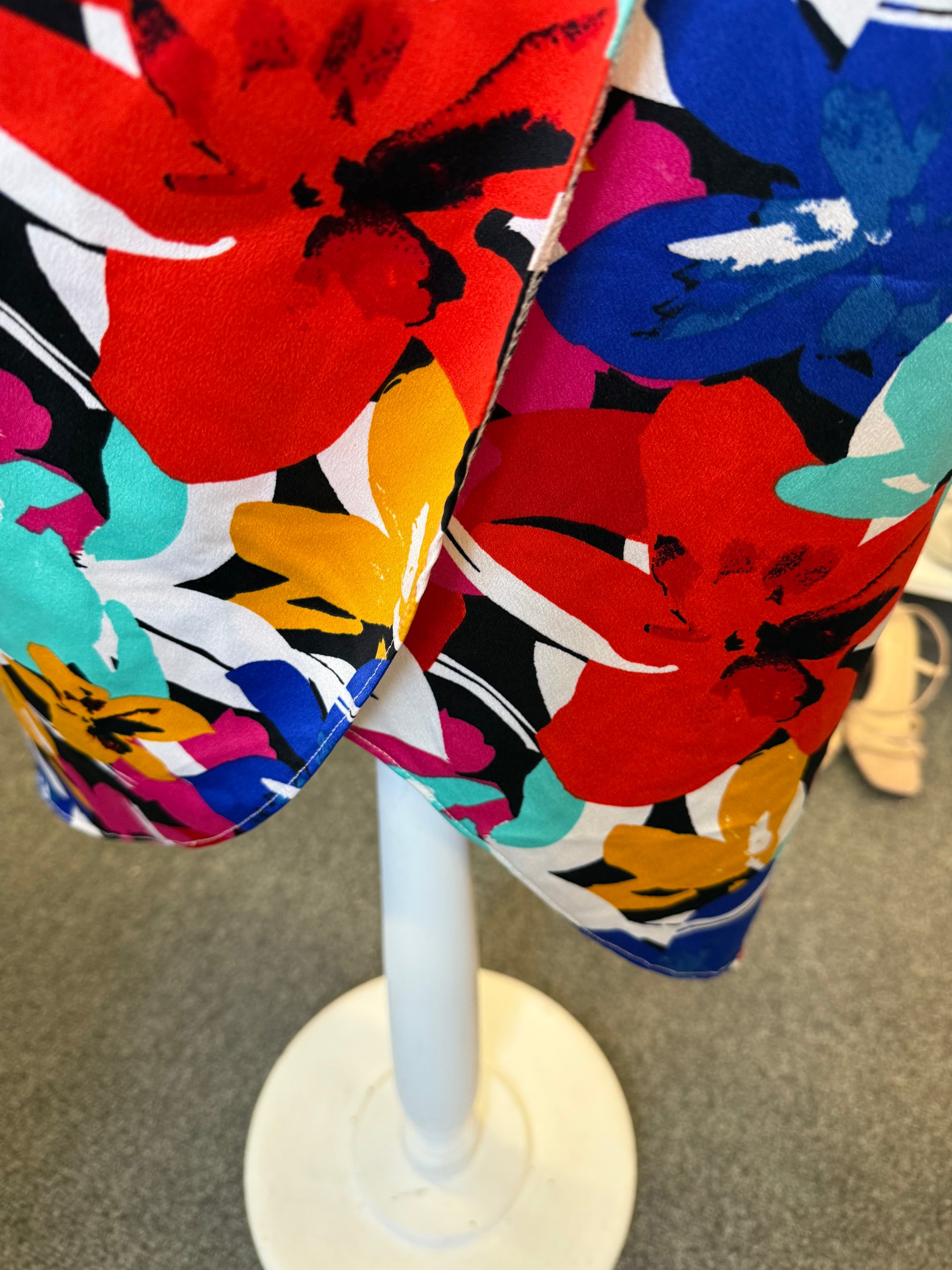 River Island floral short sleeve button detail midi dress