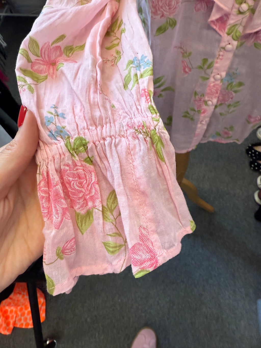 River Island floral frill long sleeve blouse