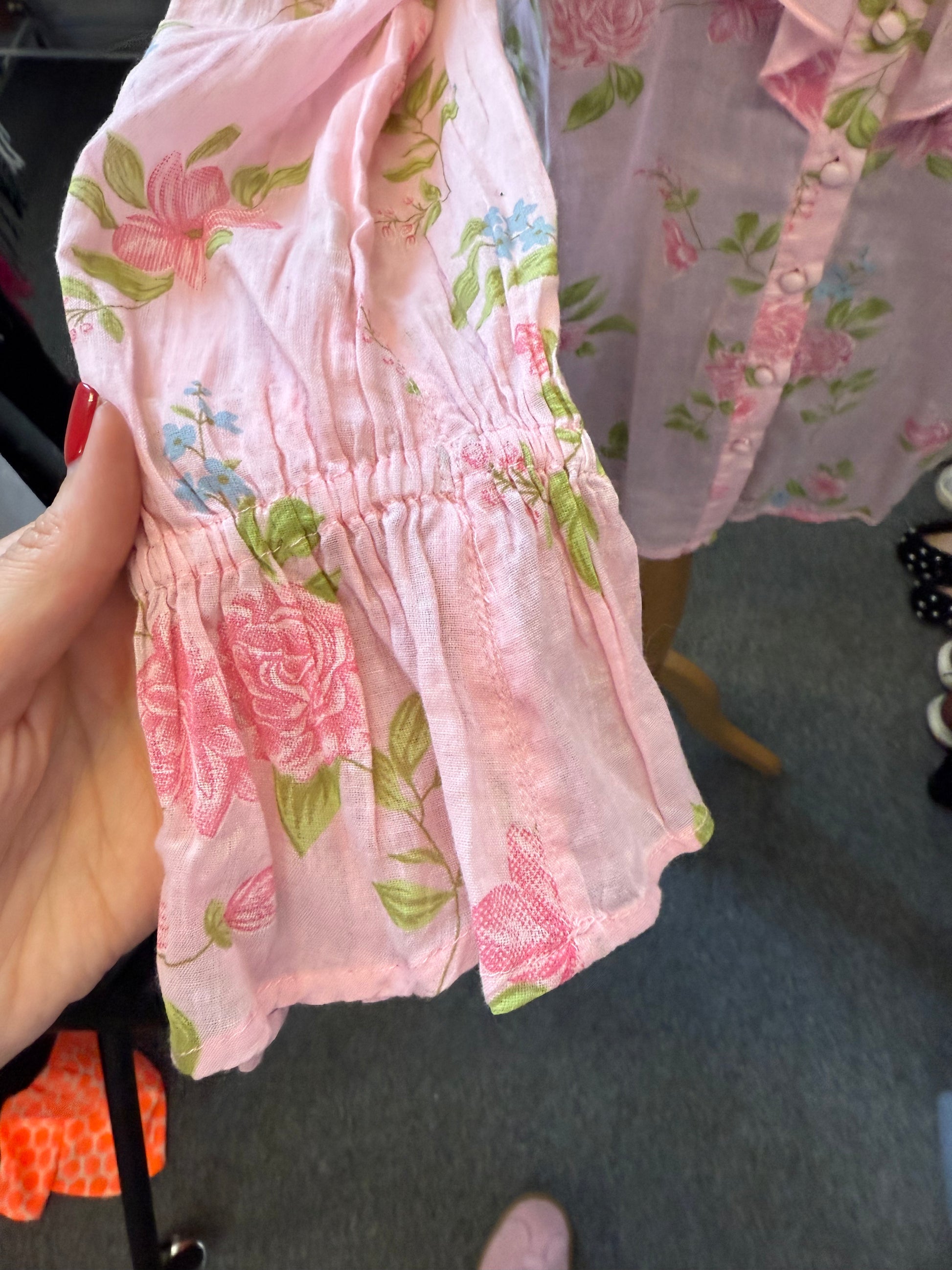 River Island floral frill long sleeve blouse