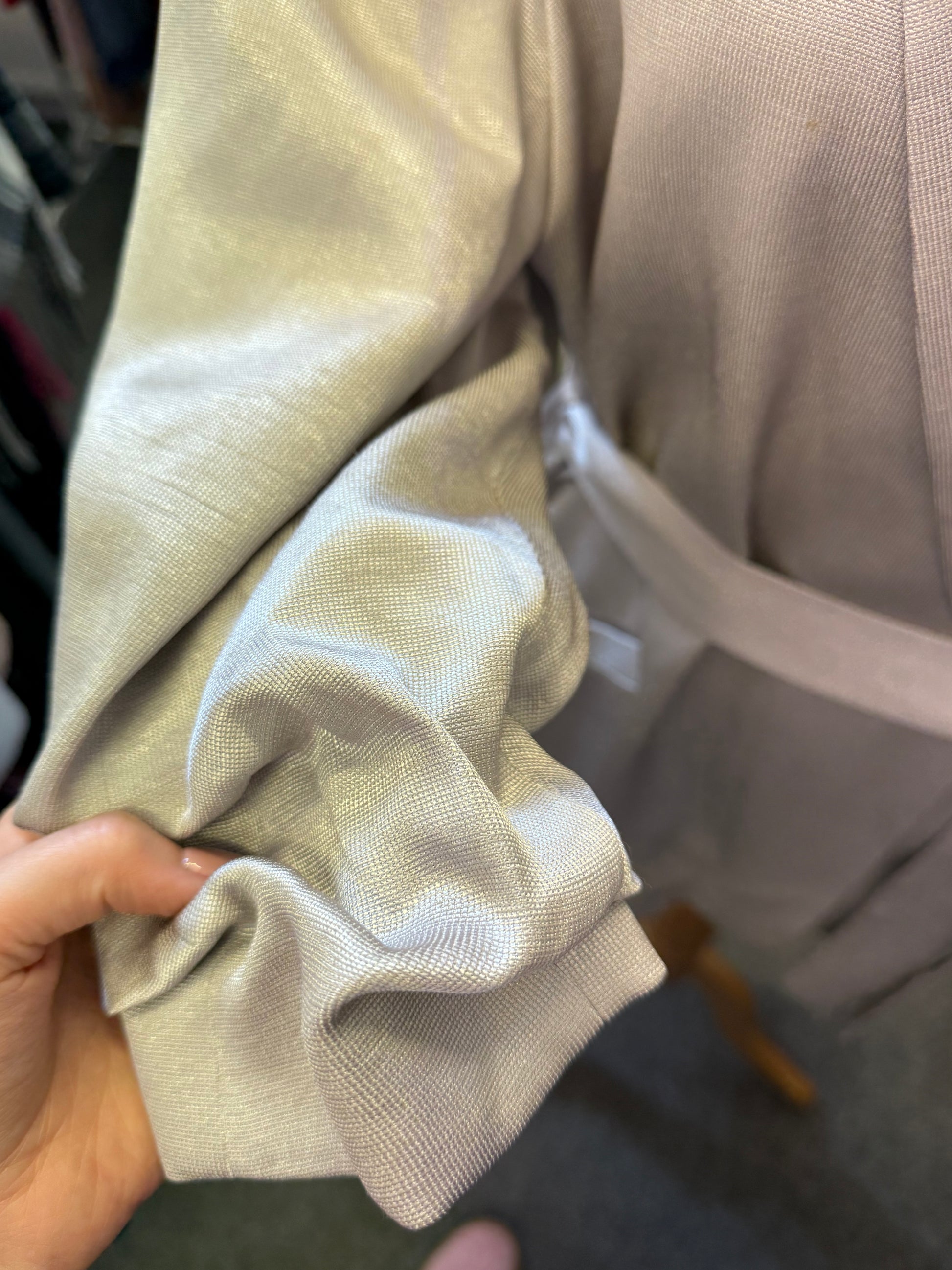 River Island rusched sleeve belted silver blazer