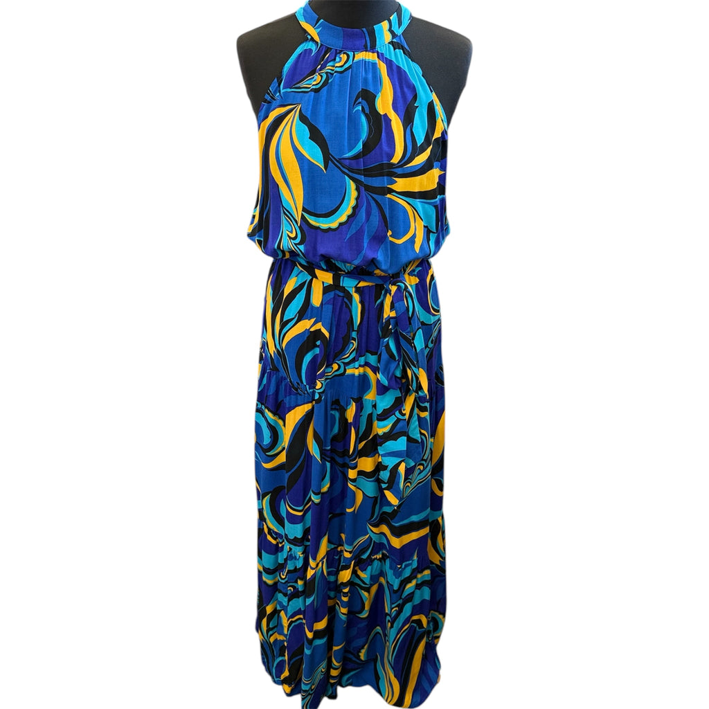 Roman high neck maxi dress